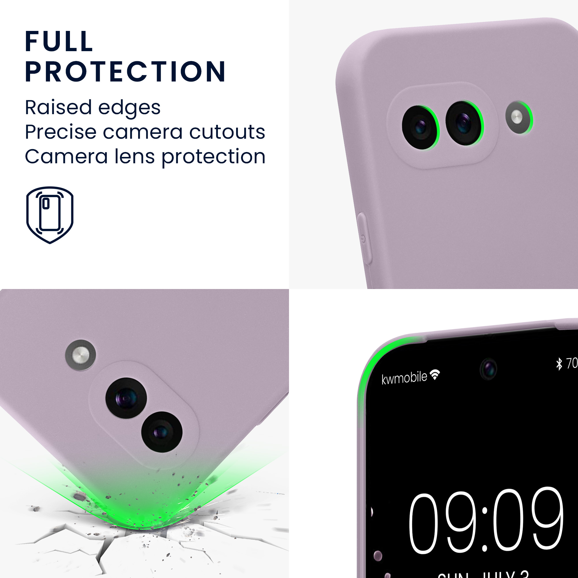 Silikonový kryt kwmobile pro Google Pixel 9a - levandulová