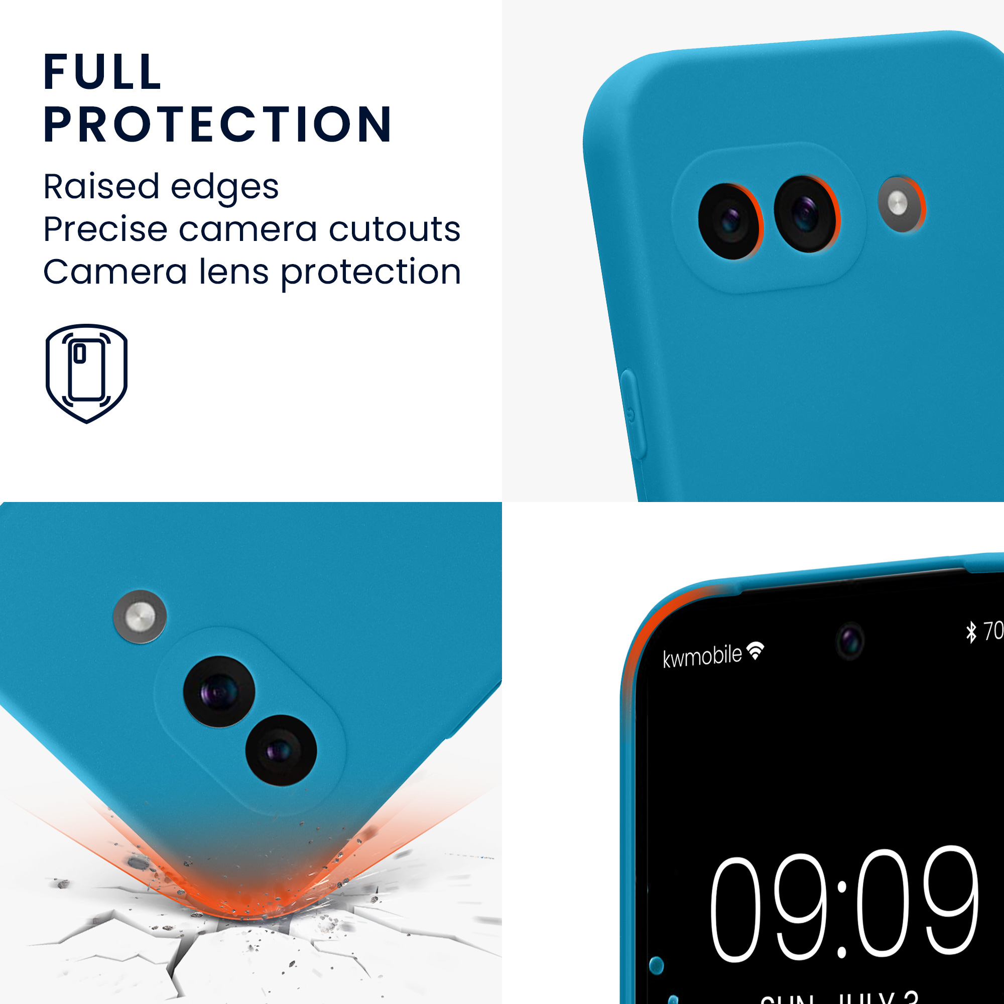 Silikonový kryt kwmobile pro Google Pixel 9a - caribbean blue