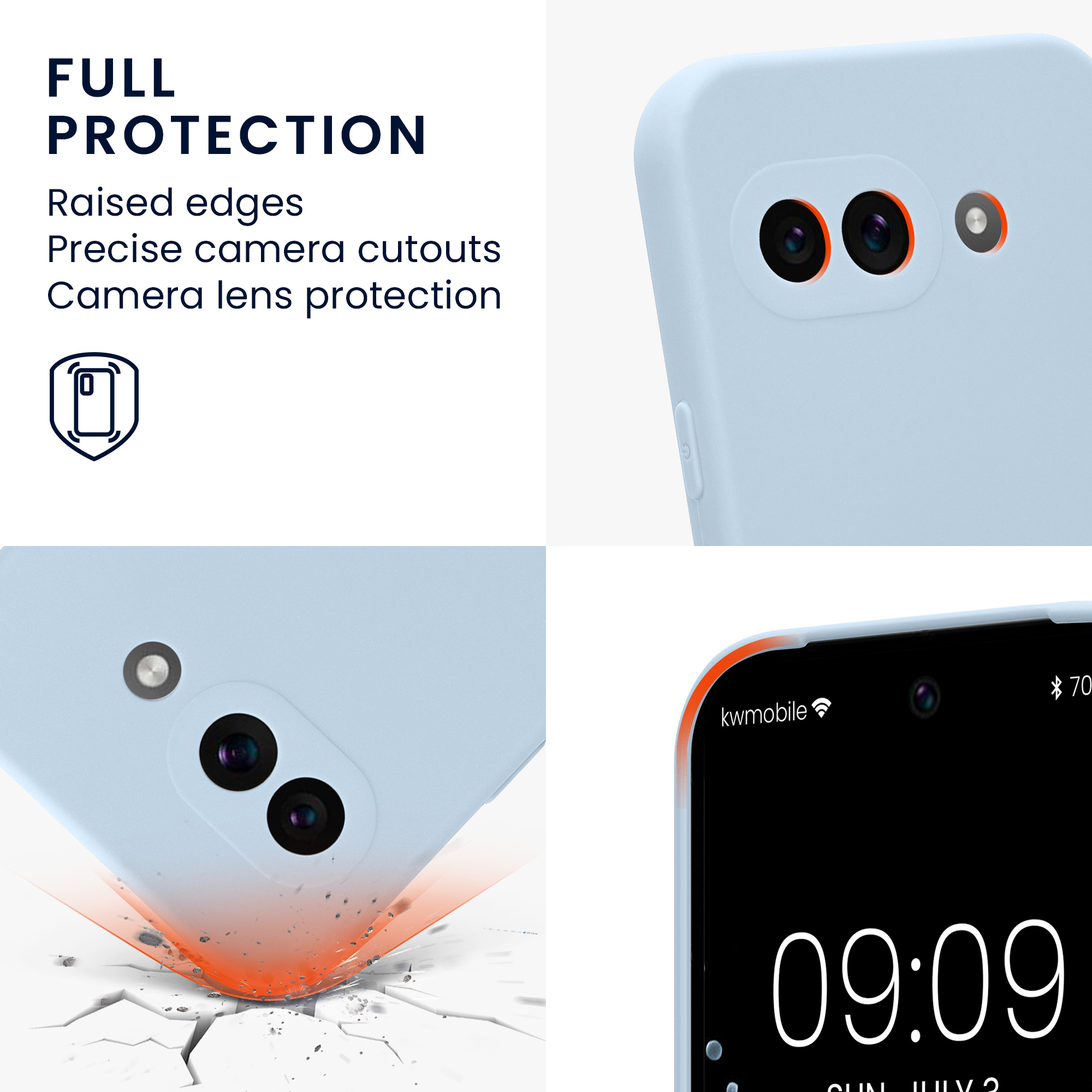 Silikonový kryt kwmobile pro Google Pixel 9a - světle modrá matná