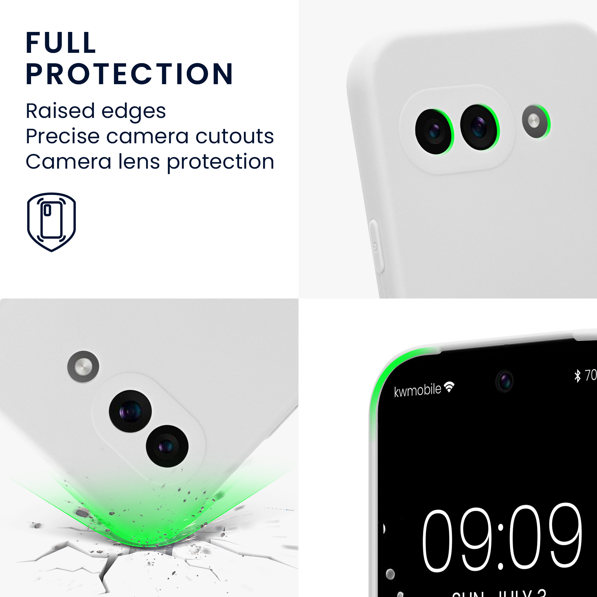 Silikonový kryt kwmobile pro Google Pixel 9a - bílá matná
