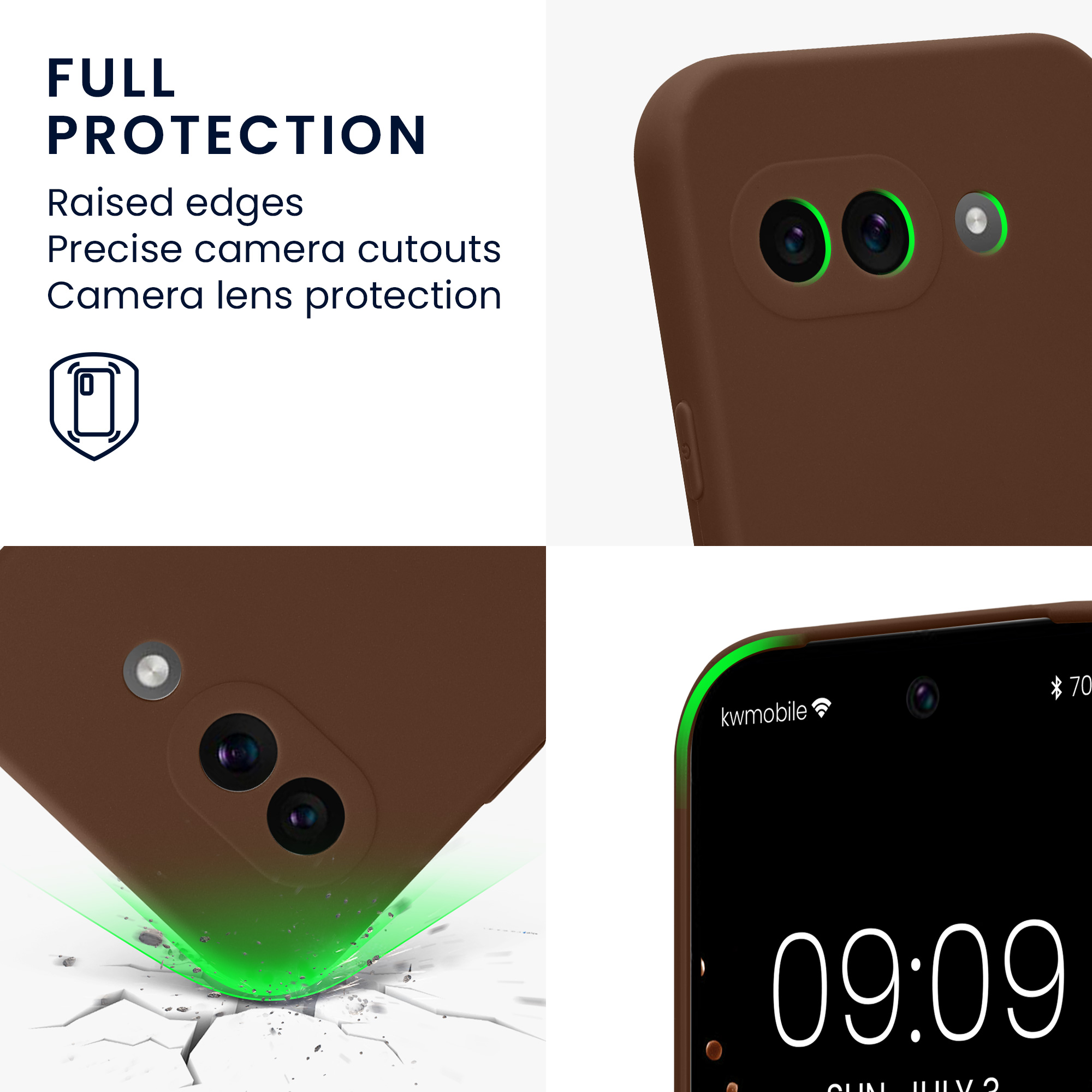 Silikonový kryt kwmobile pro Google Pixel 9a - čokoládová