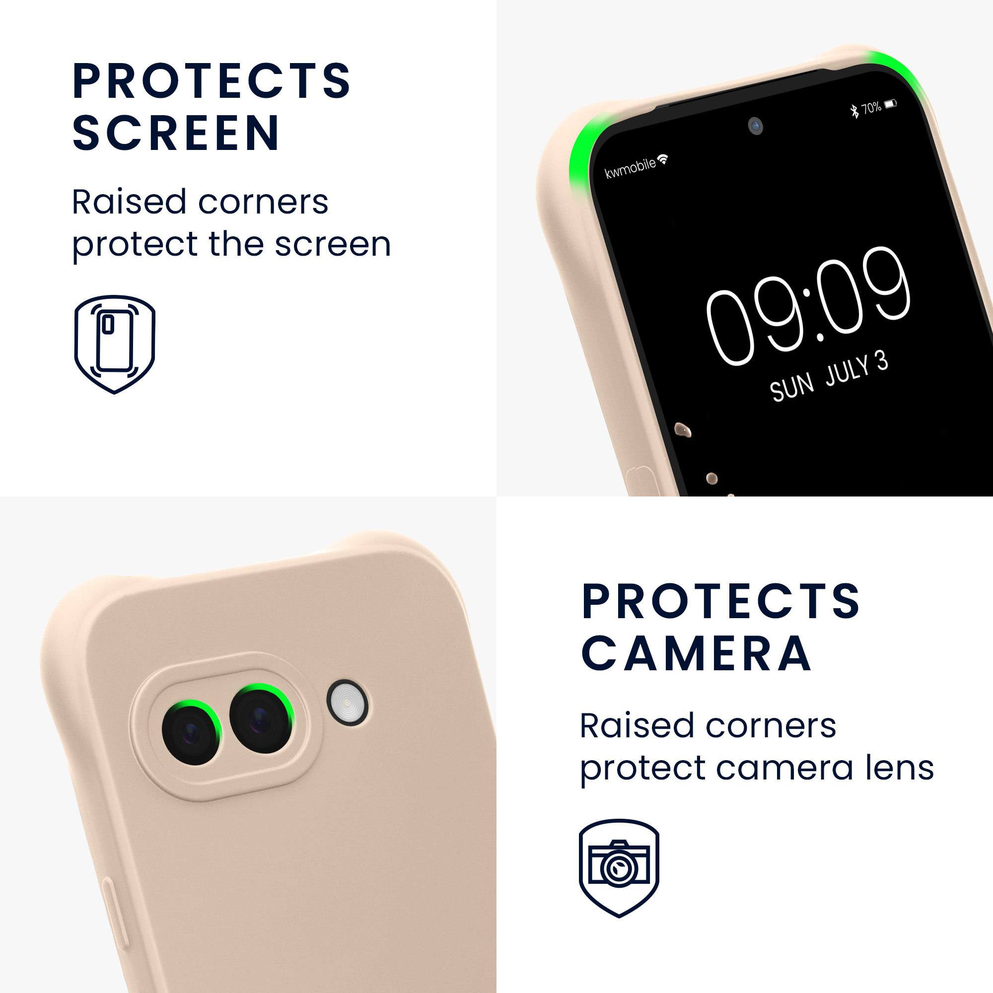 Crossbody kryt kwmobile pro Google Pixel 9a - krémová