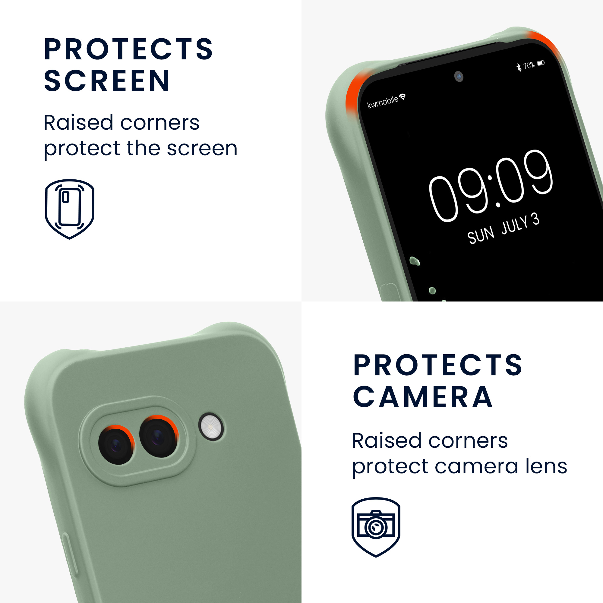 Crossbody kryt kwmobile pro Google Pixel 9a - šedozelená