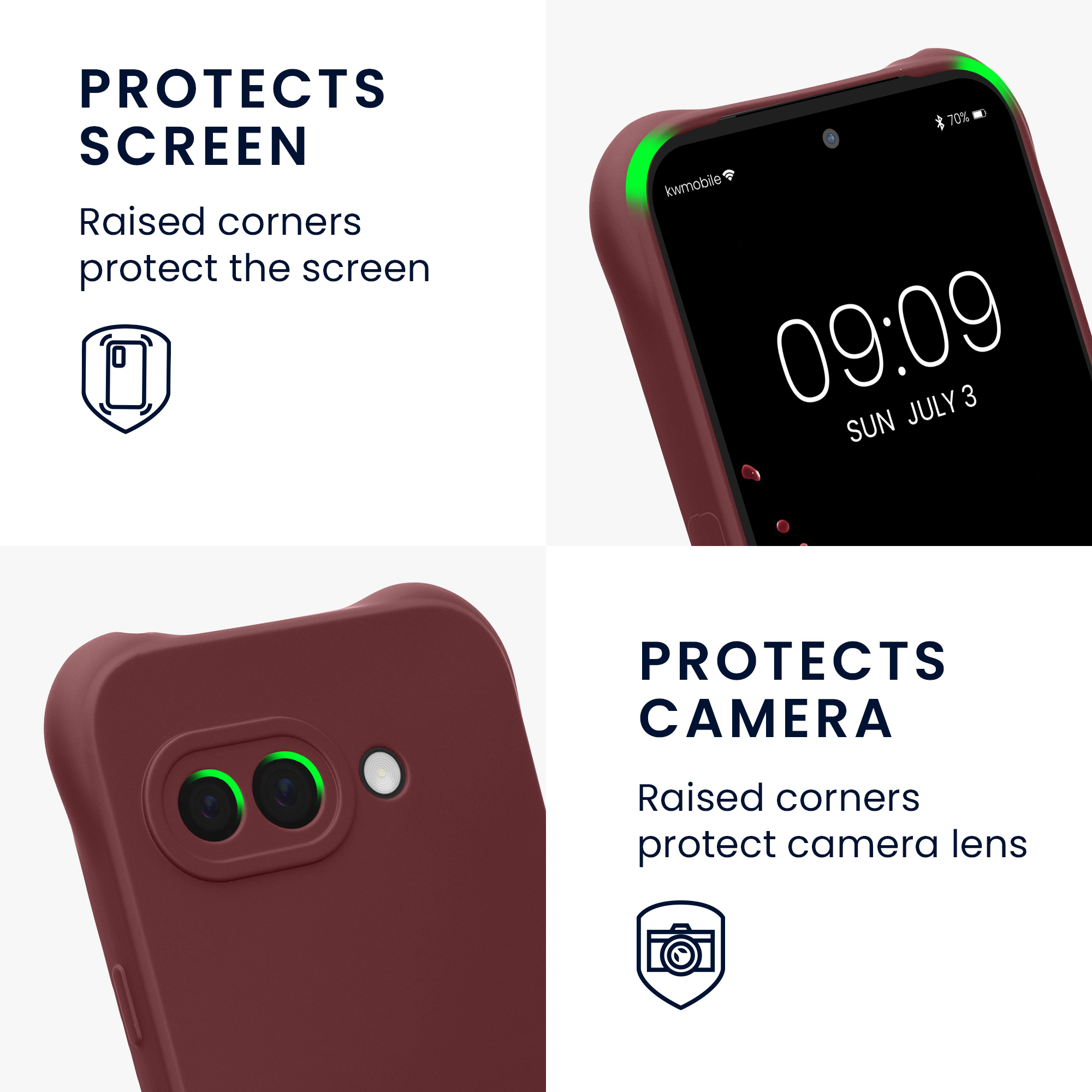 Crossbody kryt kwmobile pro Google Pixel 9a - vínově fialová
