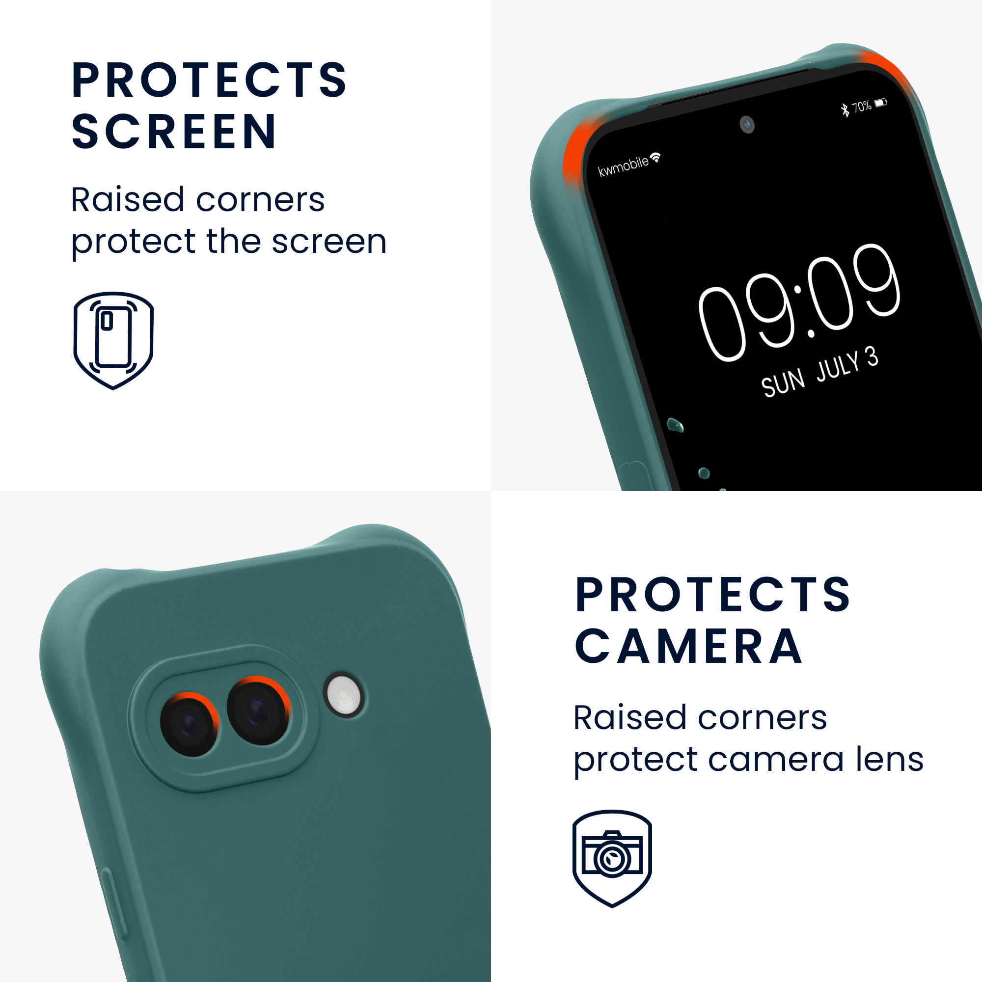 Crossbody kryt kwmobile pro Google Pixel 9a - petrolejová