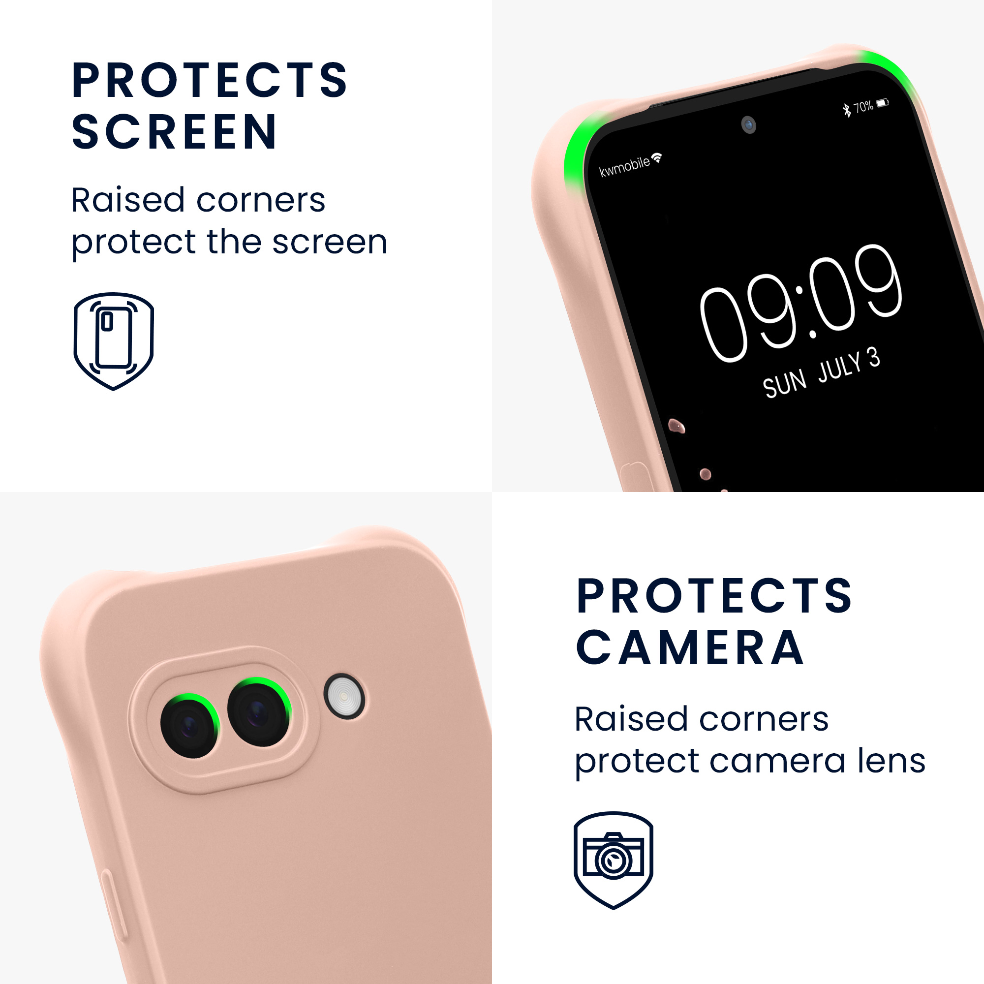 Crossbody kryt kwmobile pro Google Pixel 9a - kokosová