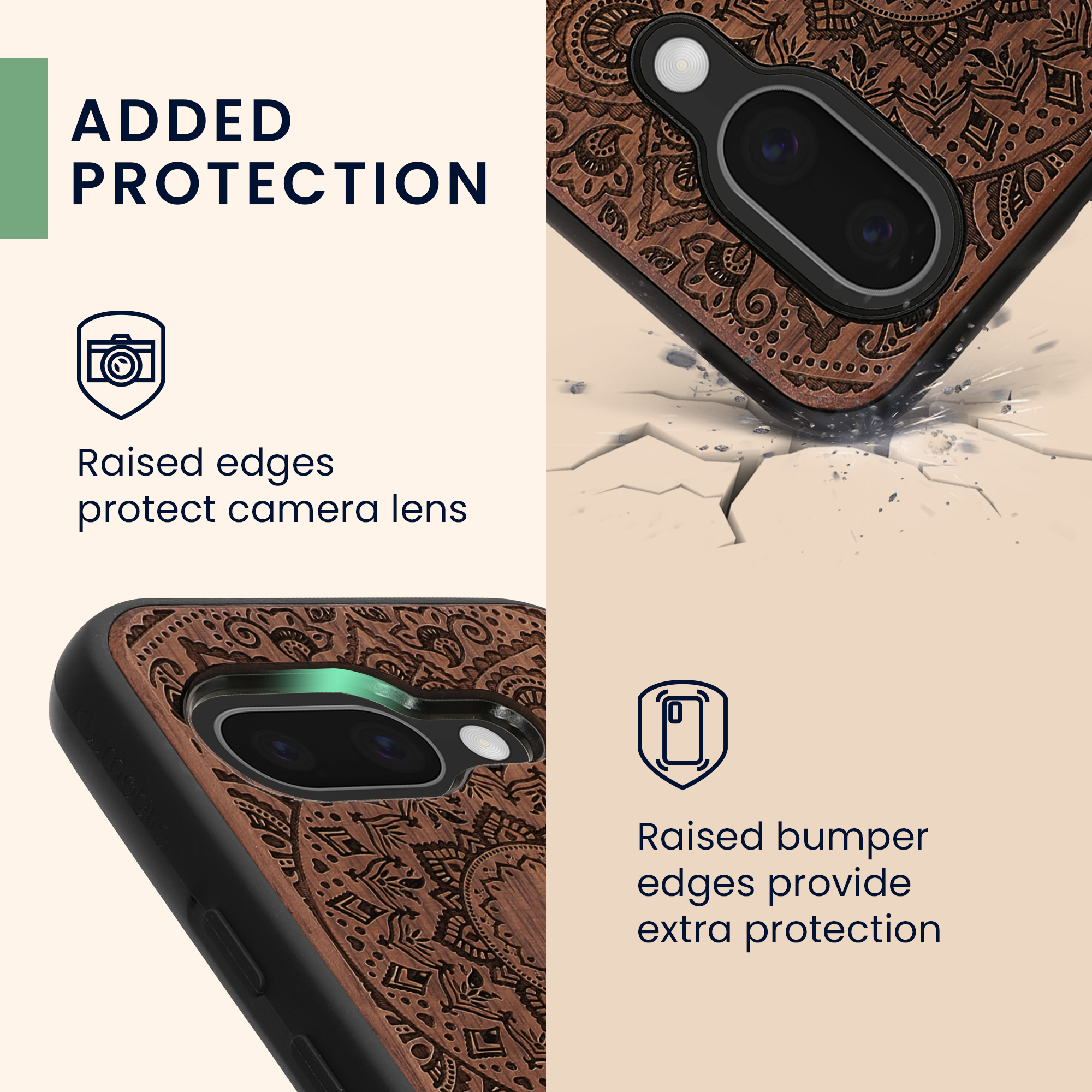 Dřevěný kryt kwmobile pro Google Pixel 9a - tmavě hnědá