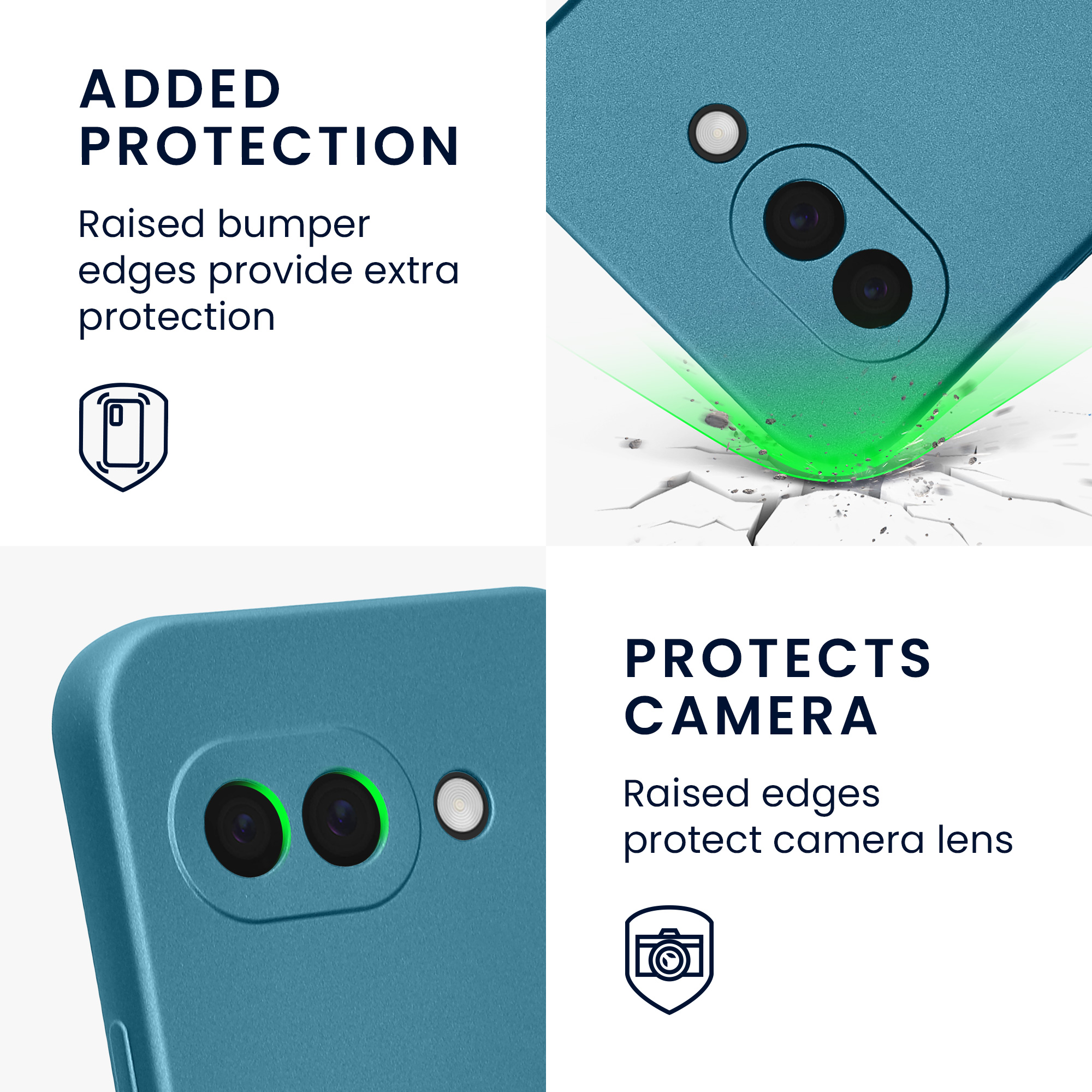 Silikonový kryt kwmobile pro Google Pixel 9a - metalická karibská modrá