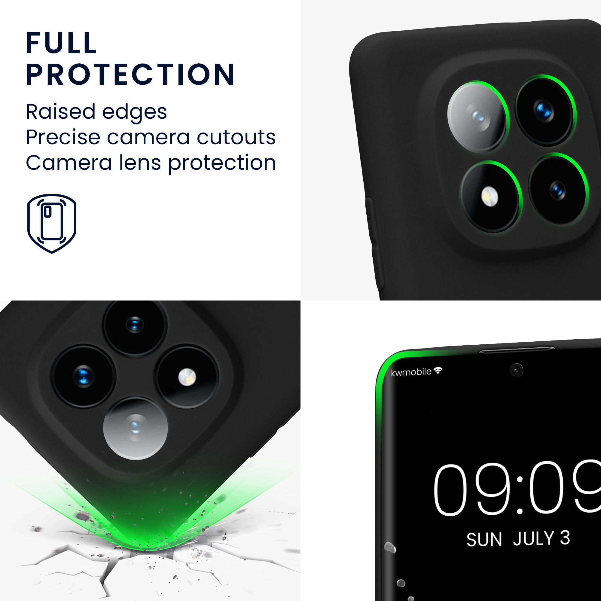 Kryt Xiaomi Redmi Note 14 Pro+ 5G silikonový TPU černá matná kwmobile