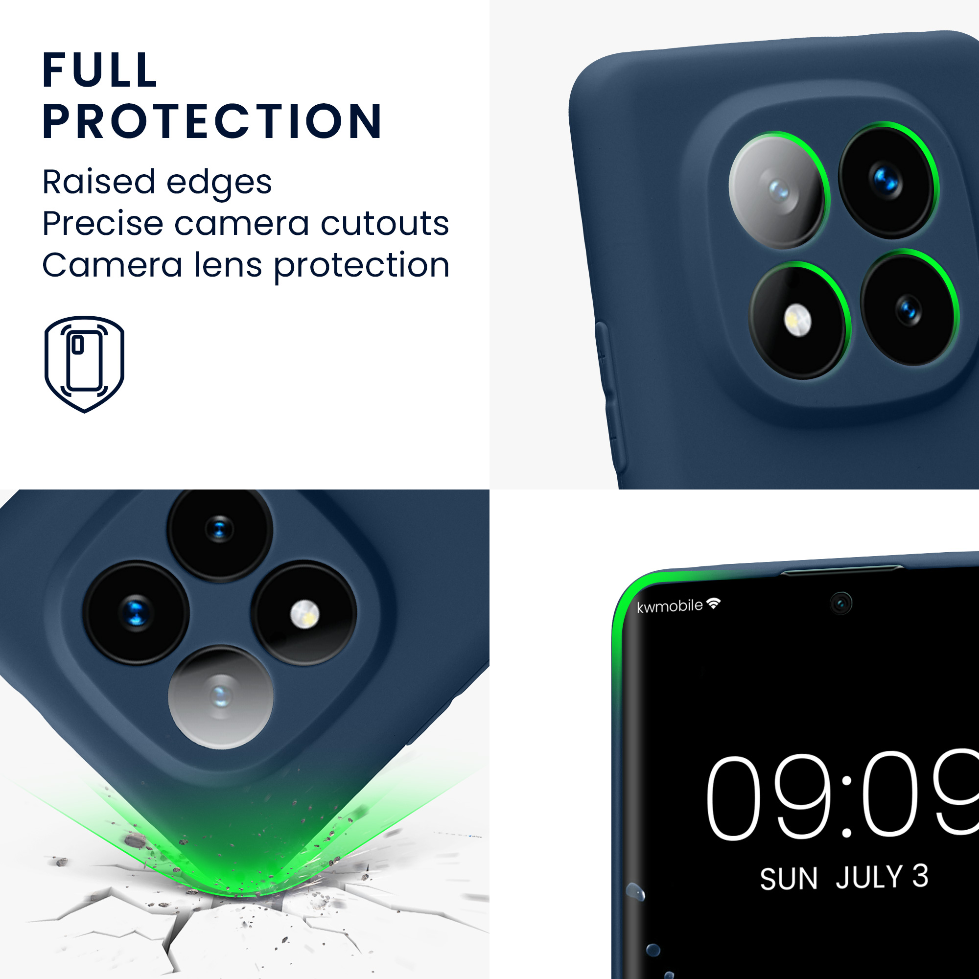 TPU kryt kwmobile pro Xiaomi Redmi Note 14 Pro+ 5G / Redmi Note 14 Pro Plus 5G - tmavě modrá