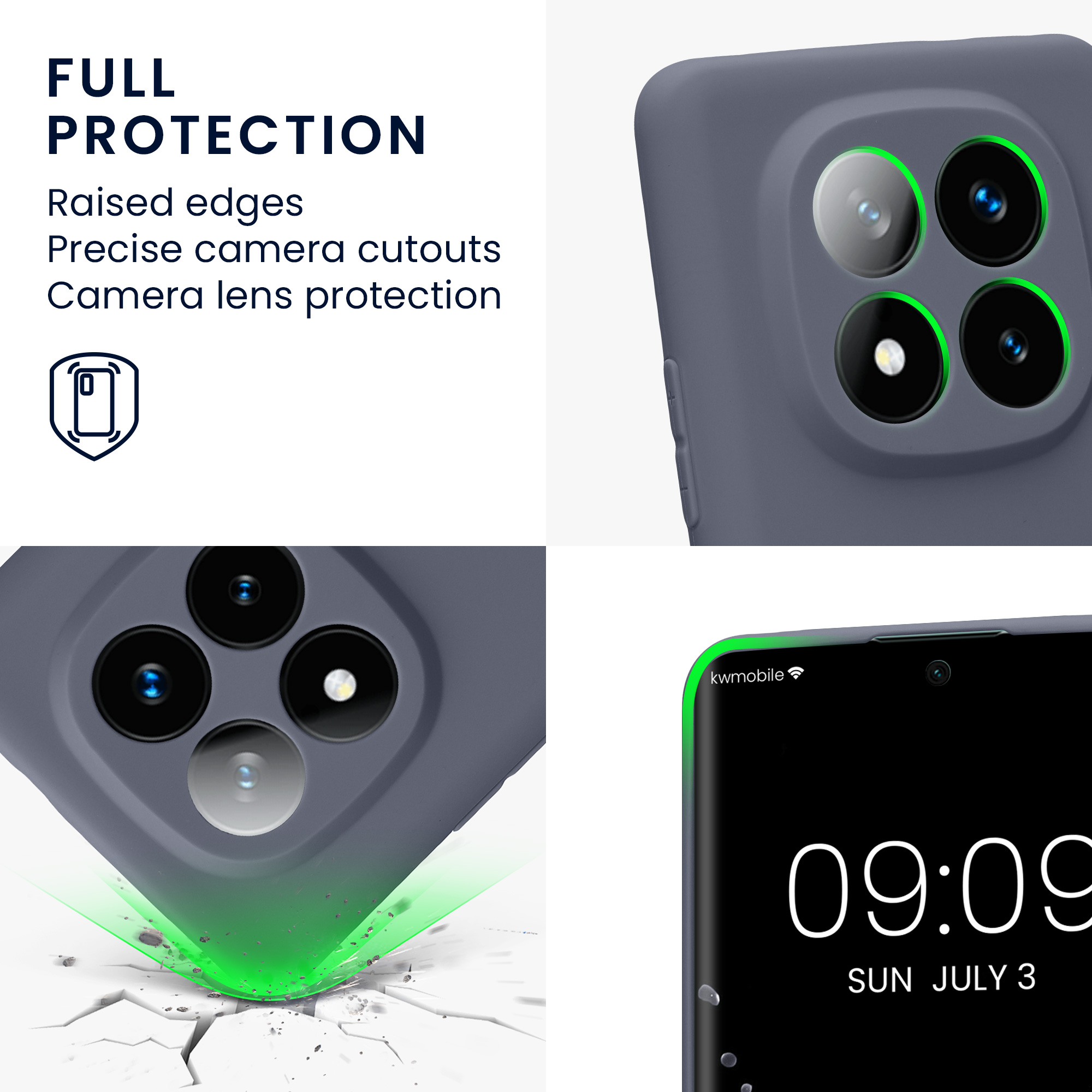 Kryt Xiaomi Redmi Note 14 Pro+ 5G silikonový TPU modrá kwmobile