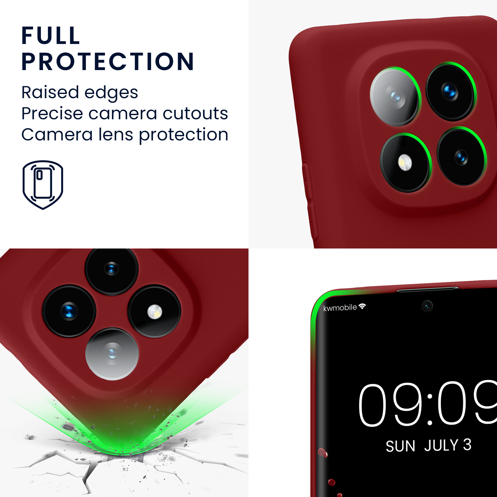 Kryt Xiaomi Redmi Note 14 Pro+ 5G silikonový TPU červená kwmobile