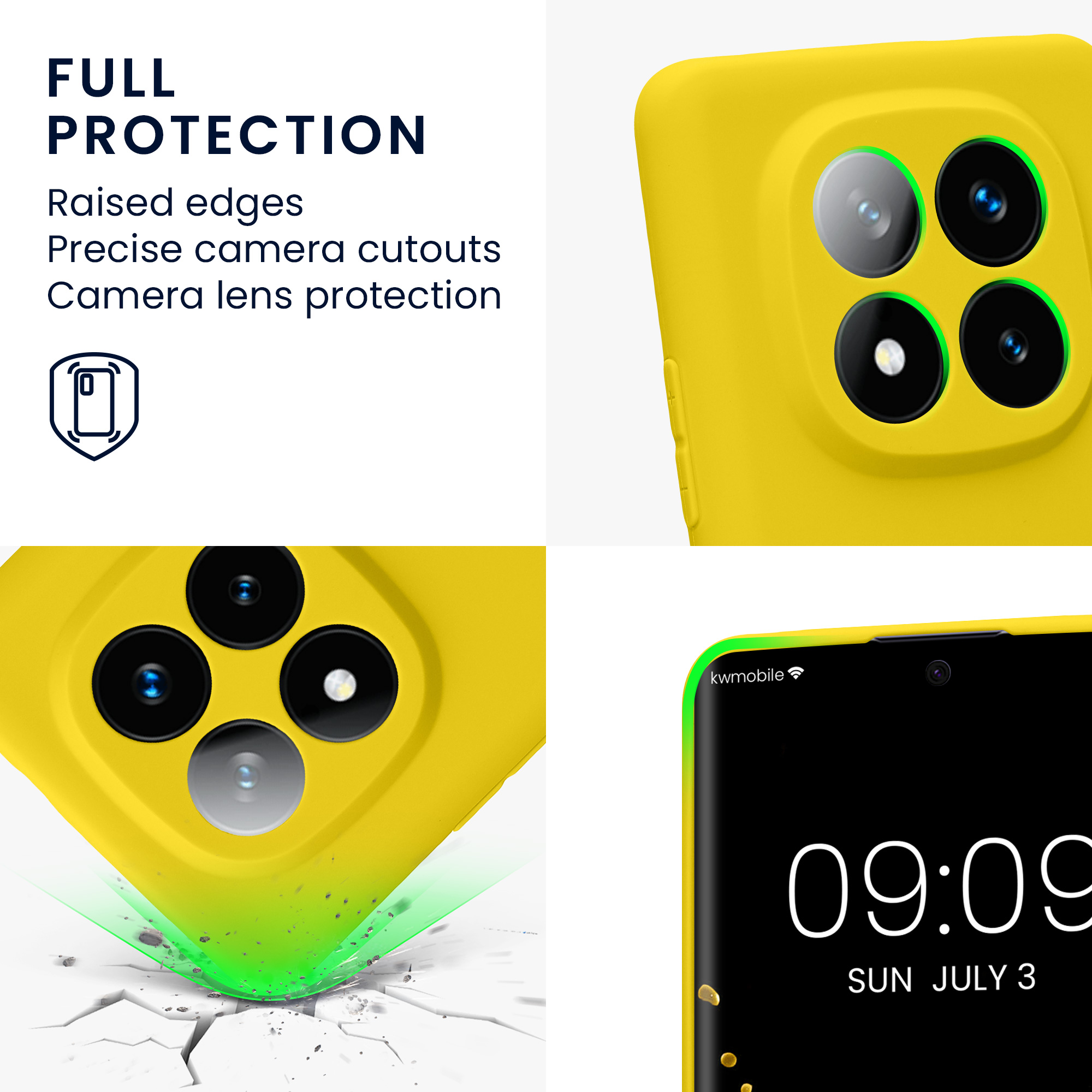 Kryt Xiaomi Redmi Note 14 Pro+ 5G silikonový TPU zářivě žlutá kwmobile