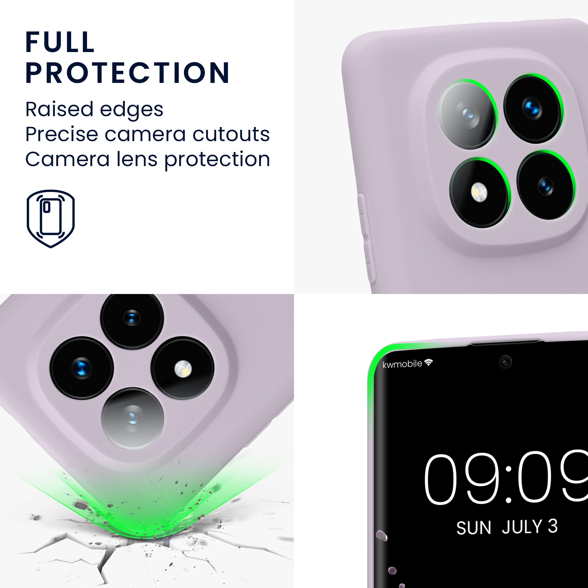 Kryt Xiaomi Redmi Note 14 Pro+ 5G silikonový TPU levandulová kwmobile
