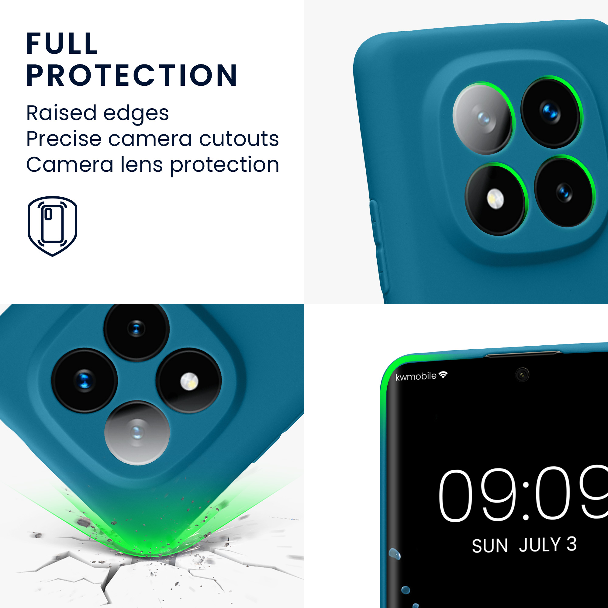 Kryt Xiaomi Redmi Note 14 Pro+ 5G silikonový TPU karibská modrá kwmobile