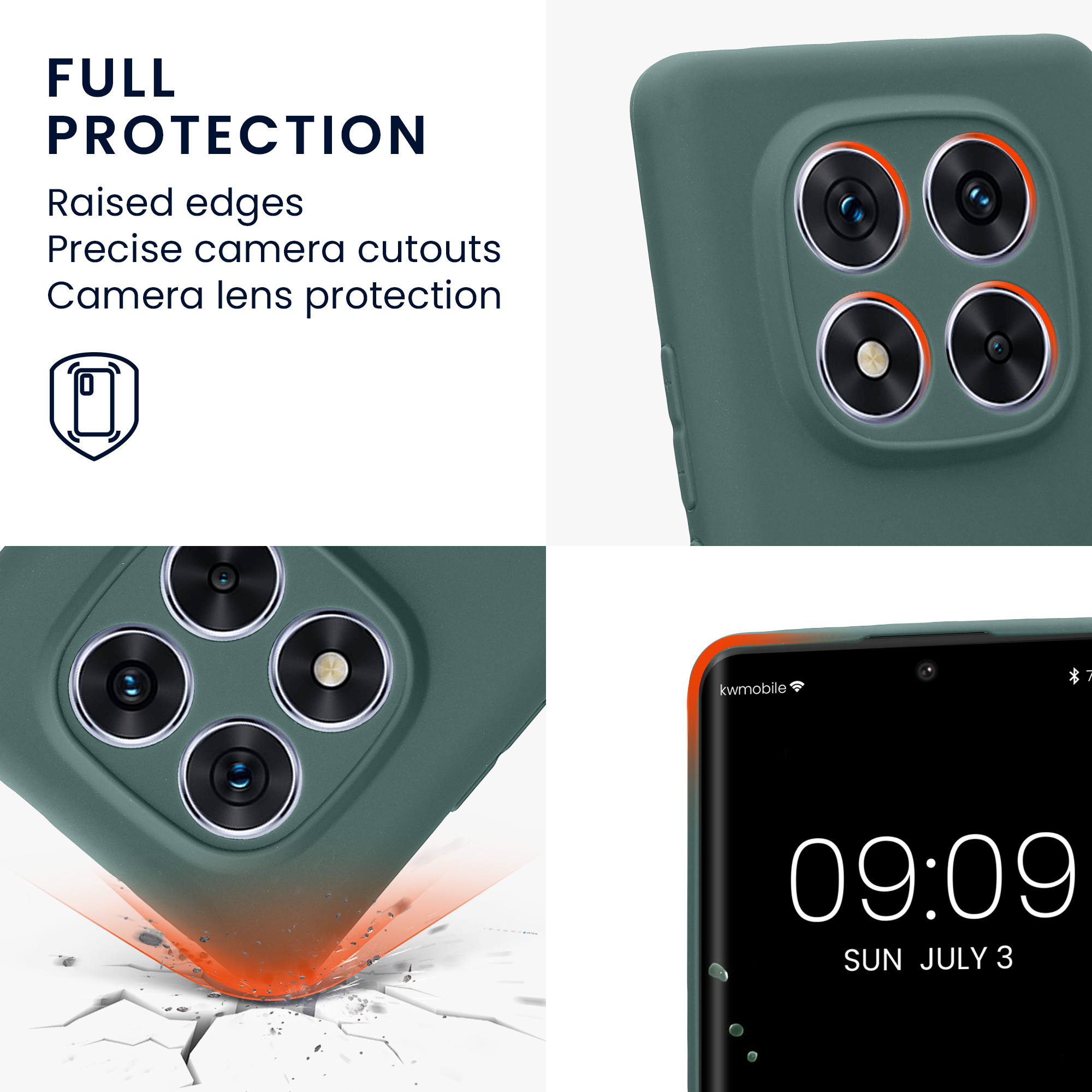 Kryt Xiaomi Redmi Note 14 Pro 5G silikonový TPU modrozelená kwmobile