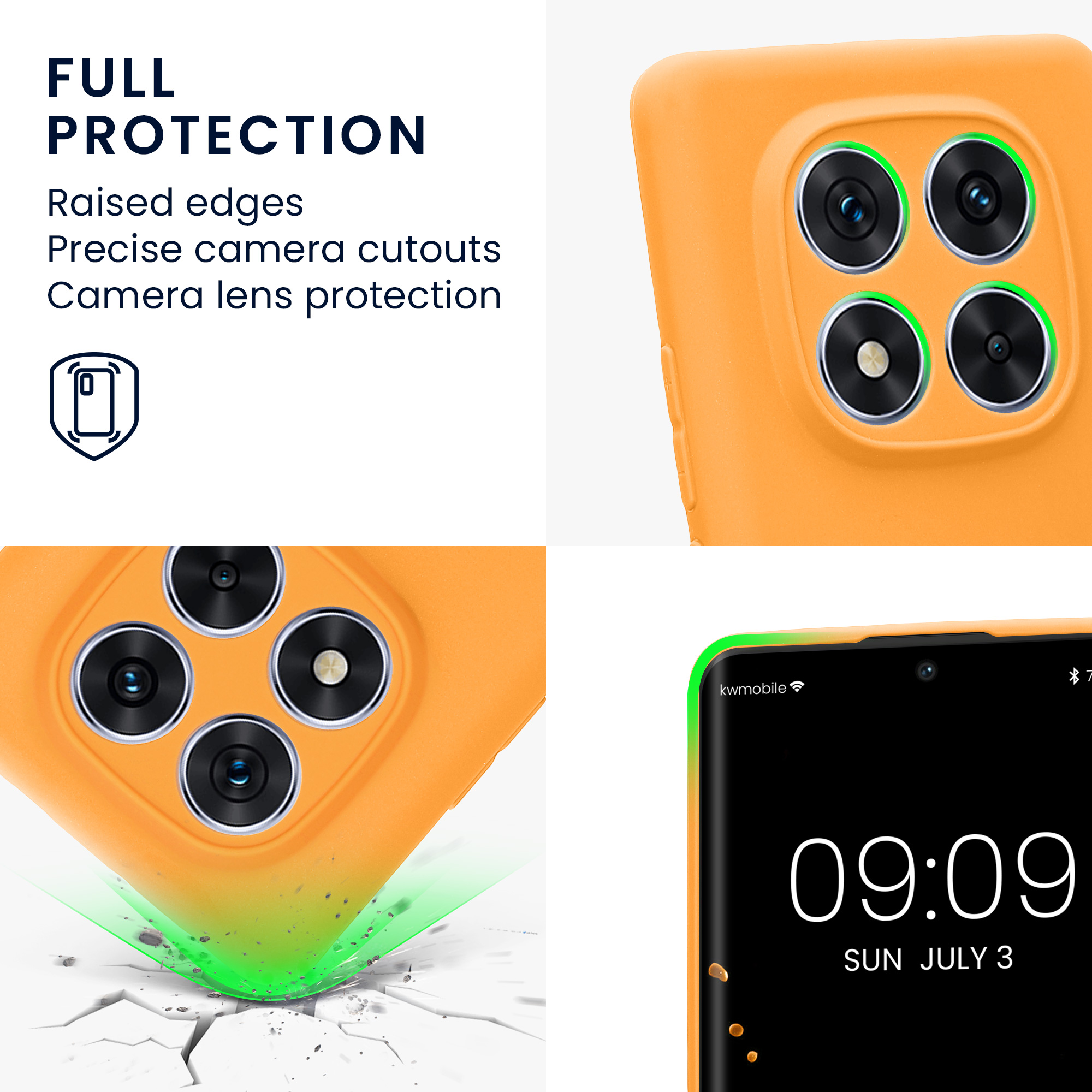 Kryt Xiaomi Redmi Note 14 Pro 5G silikonový TPU oranžová kwmobile