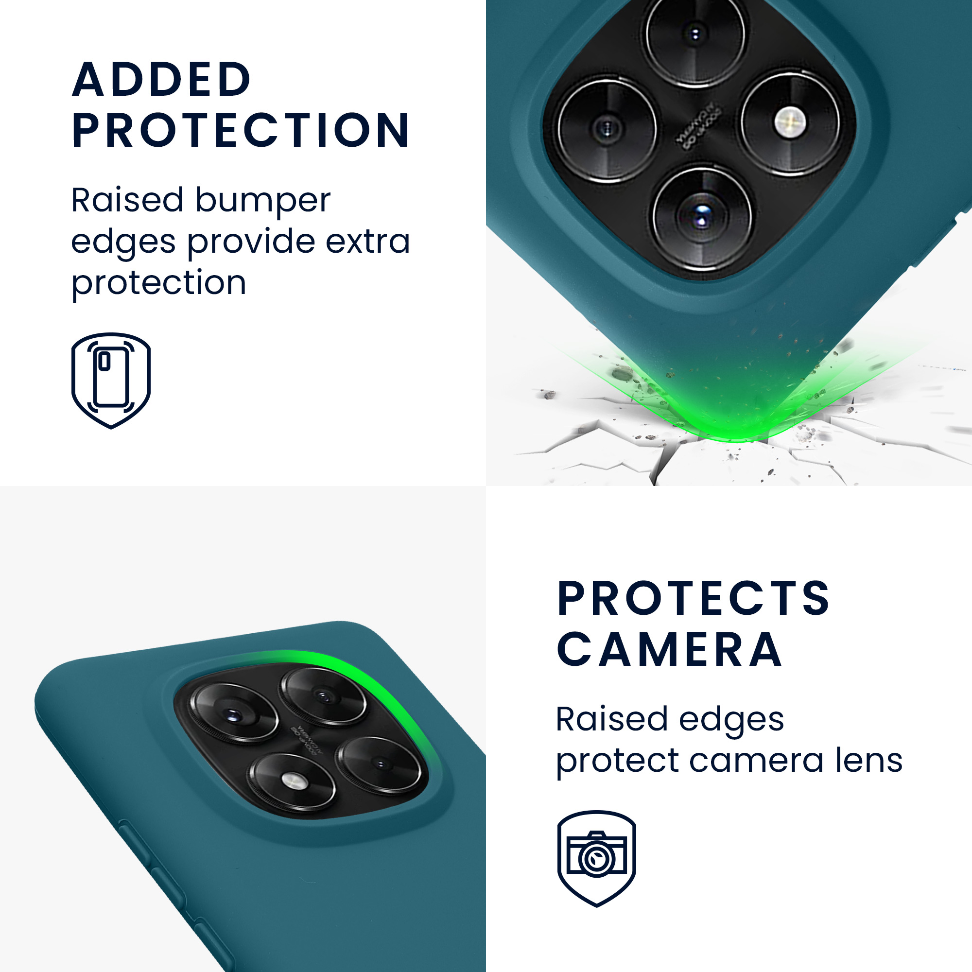 Kryt Xiaomi Redmi Note 14 Pro 5G silikonový TPU modrozelená matná kwmobile