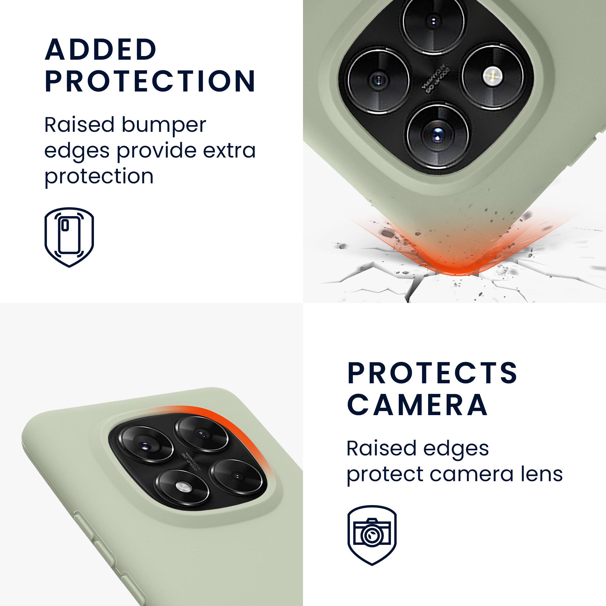 Kryt Xiaomi Redmi Note 14 Pro 5G silikonový TPU šedozelená kwmobile