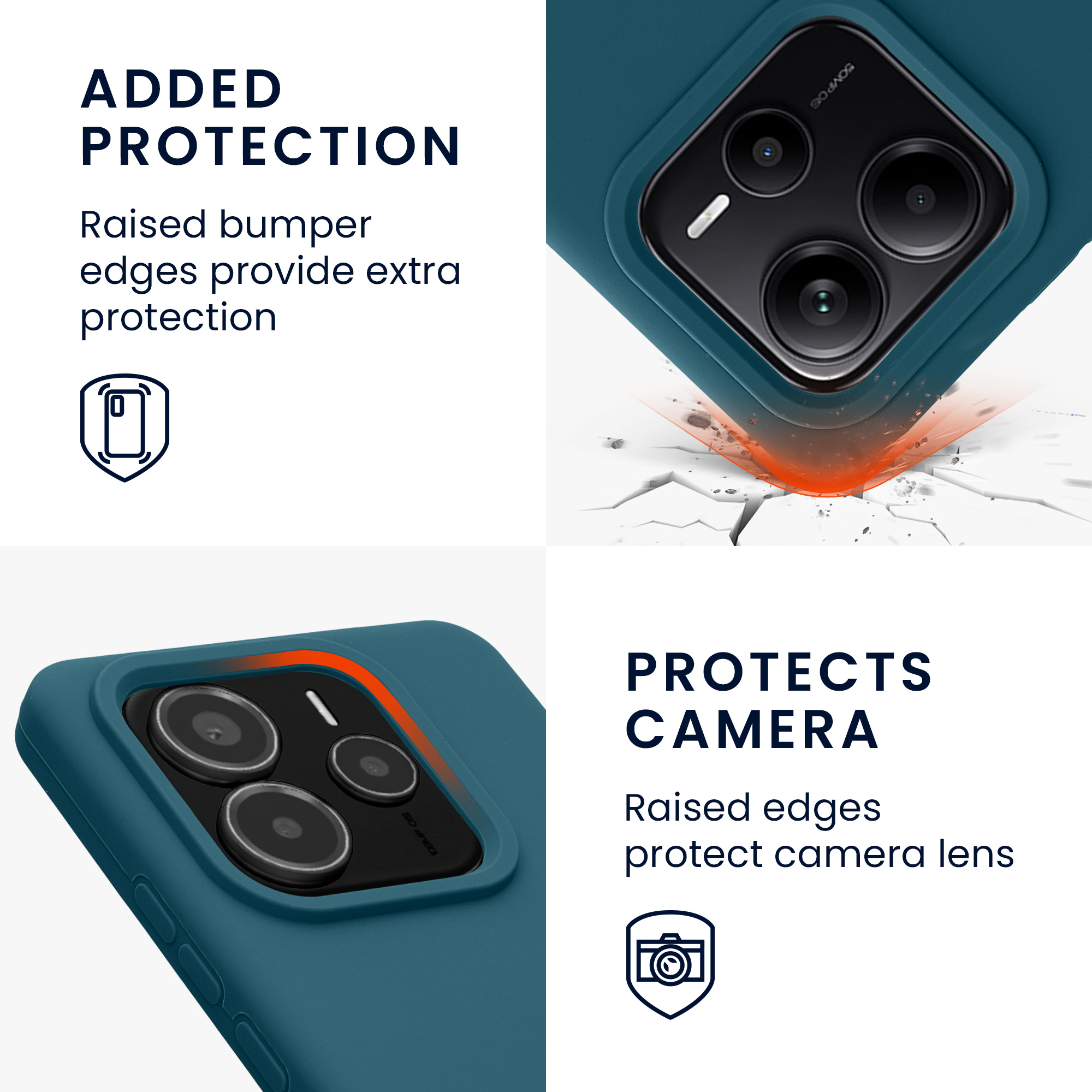 Kryt Xiaomi Redmi Note 14 5G (Not for 4G) silikonový TPU modrozelená matná kwmobile