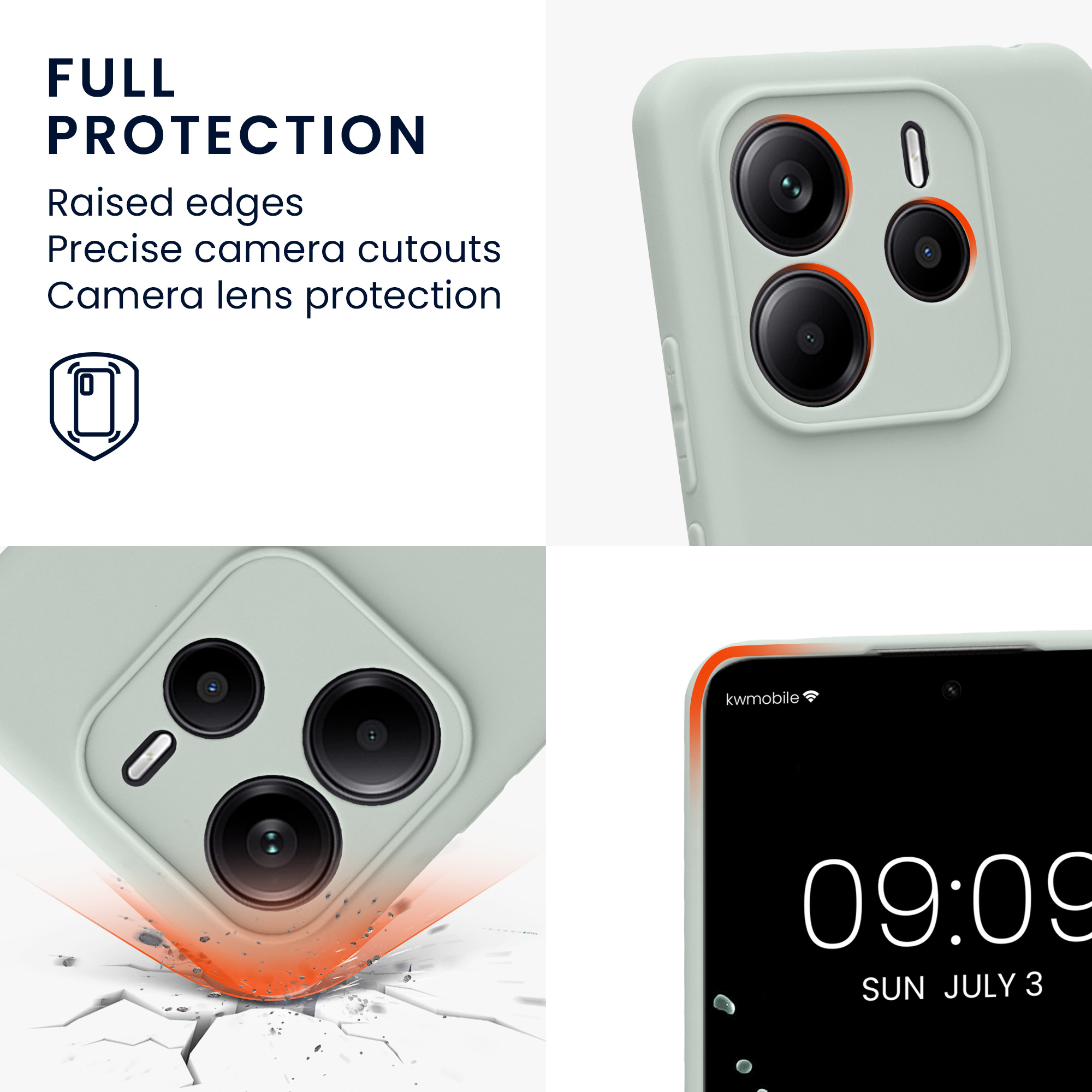Kryt Xiaomi Redmi Note 14 5G (Not for 4G) silikonový TPU mátová kwmobile