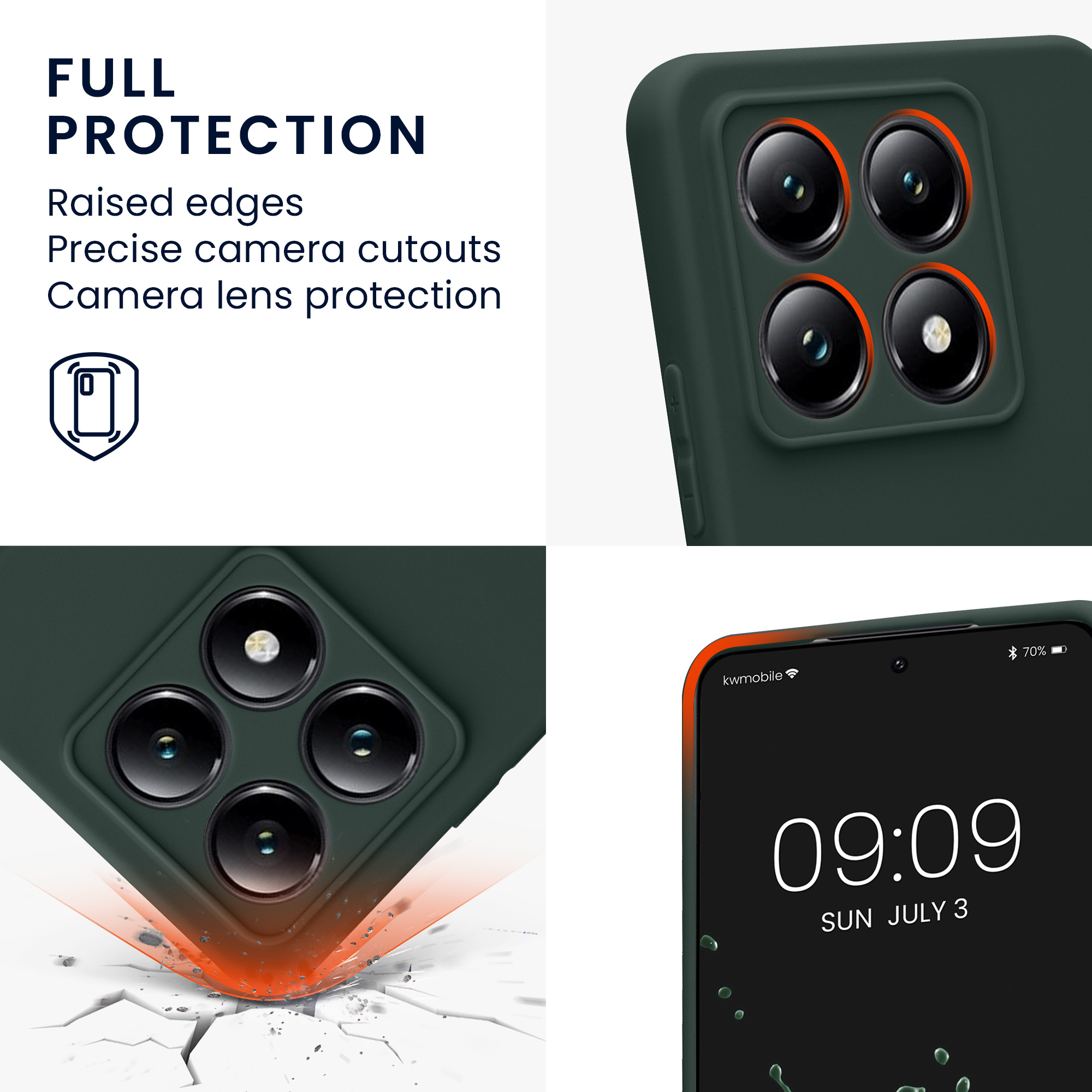Kryt na mobil Xiaomi 14T kwmobile Soft Matte mechově zelená