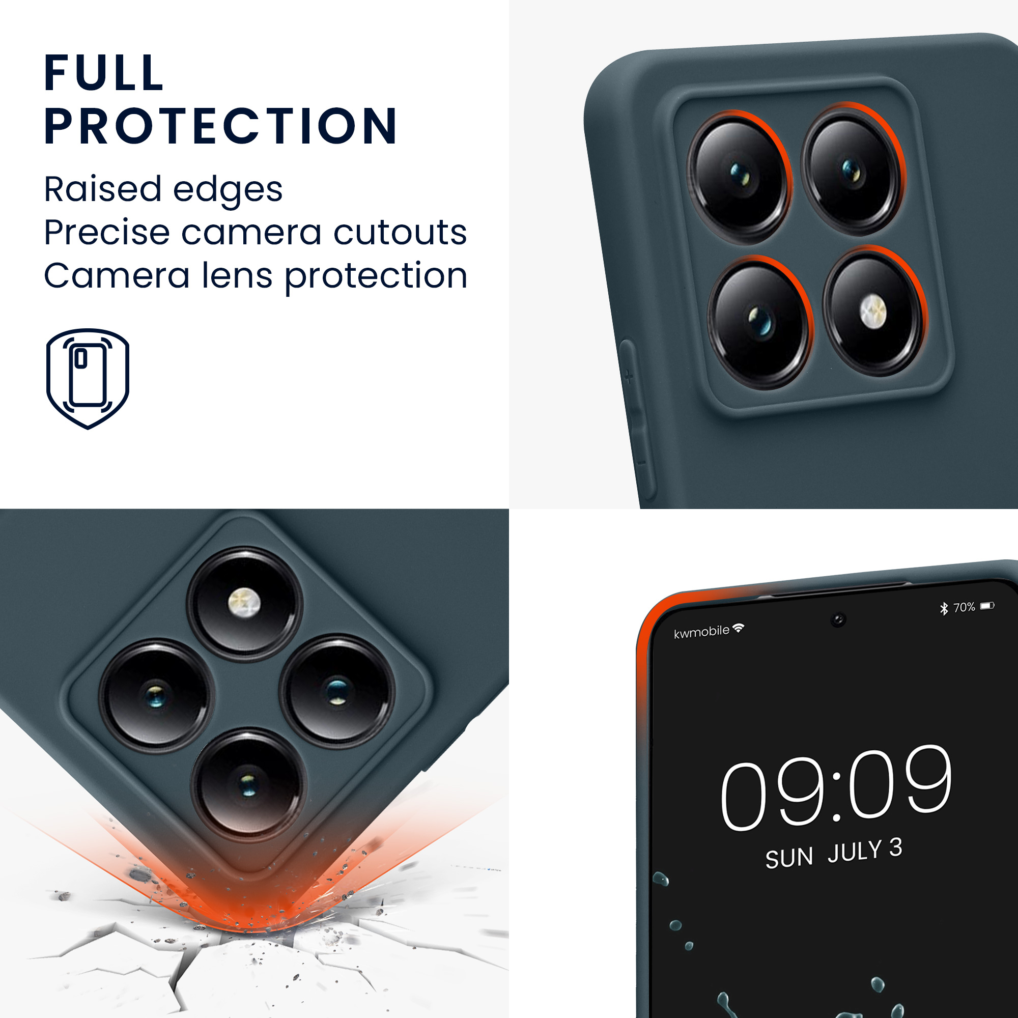 Kryt na mobil Xiaomi 14T kwmobile Soft Matte tmavě břidlicová
