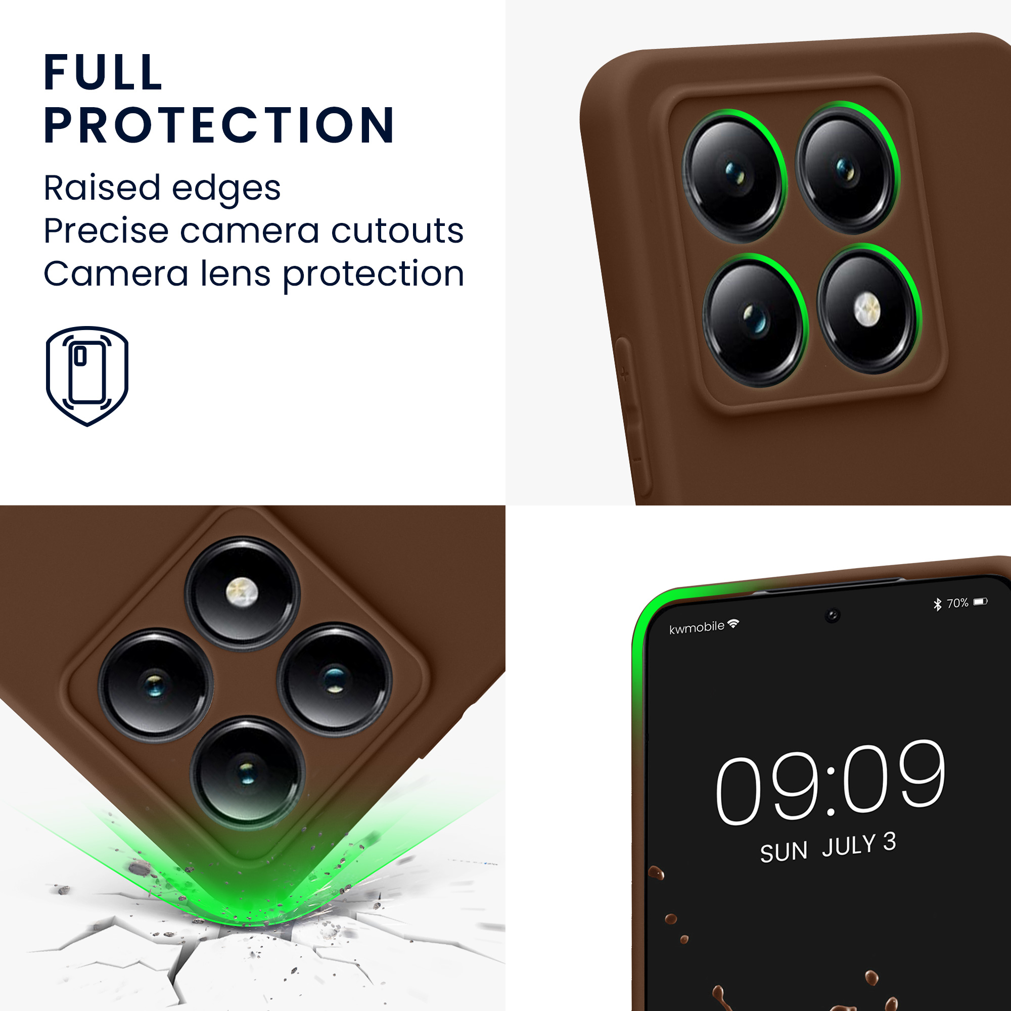 Pouzdro pro Xiaomi 14T kwmobile tenké TPU - čokoládová