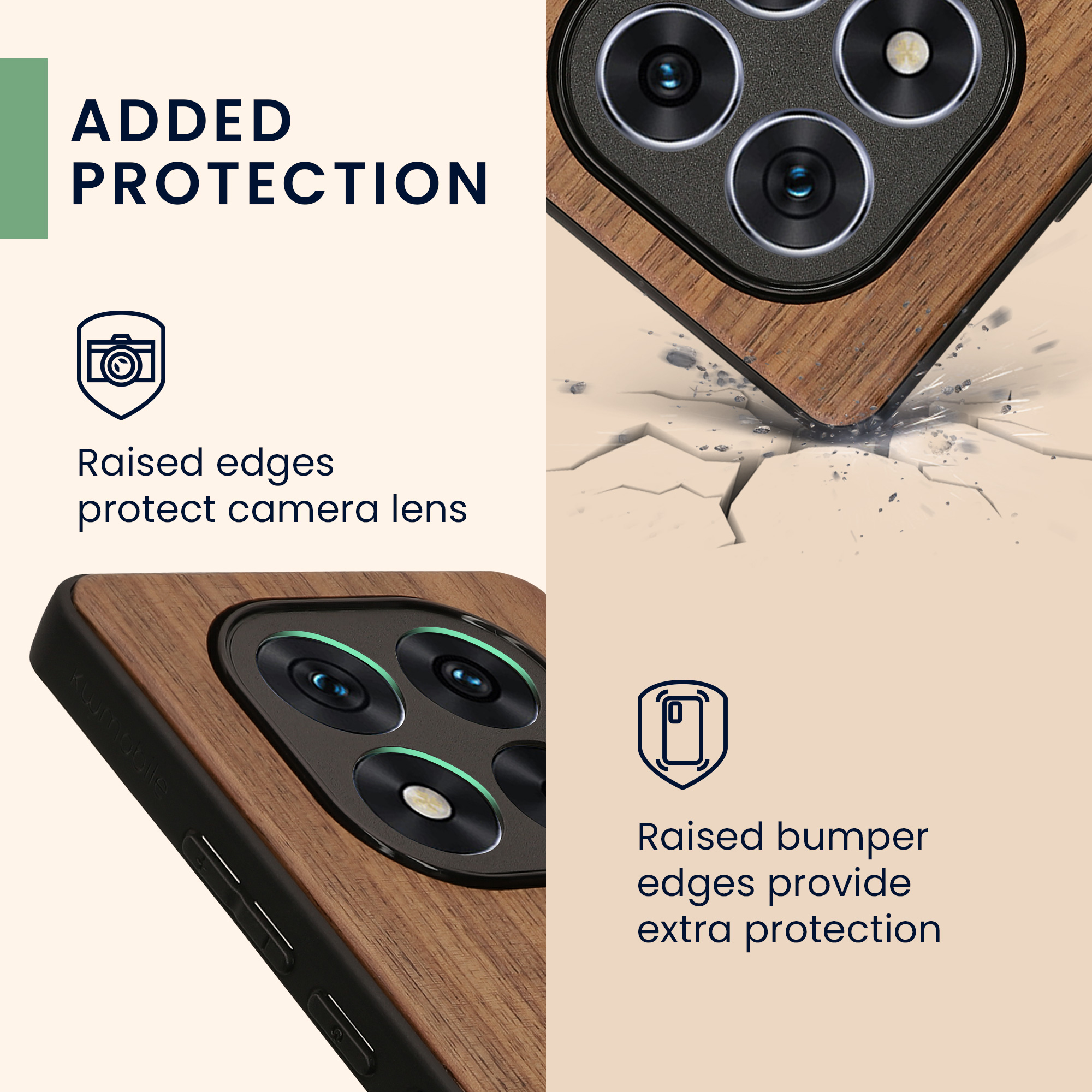 Dřevěný kryt Xiaomi Redmi Note 14 Pro 5G TPU nárazník tmavě hnědá kwmobile