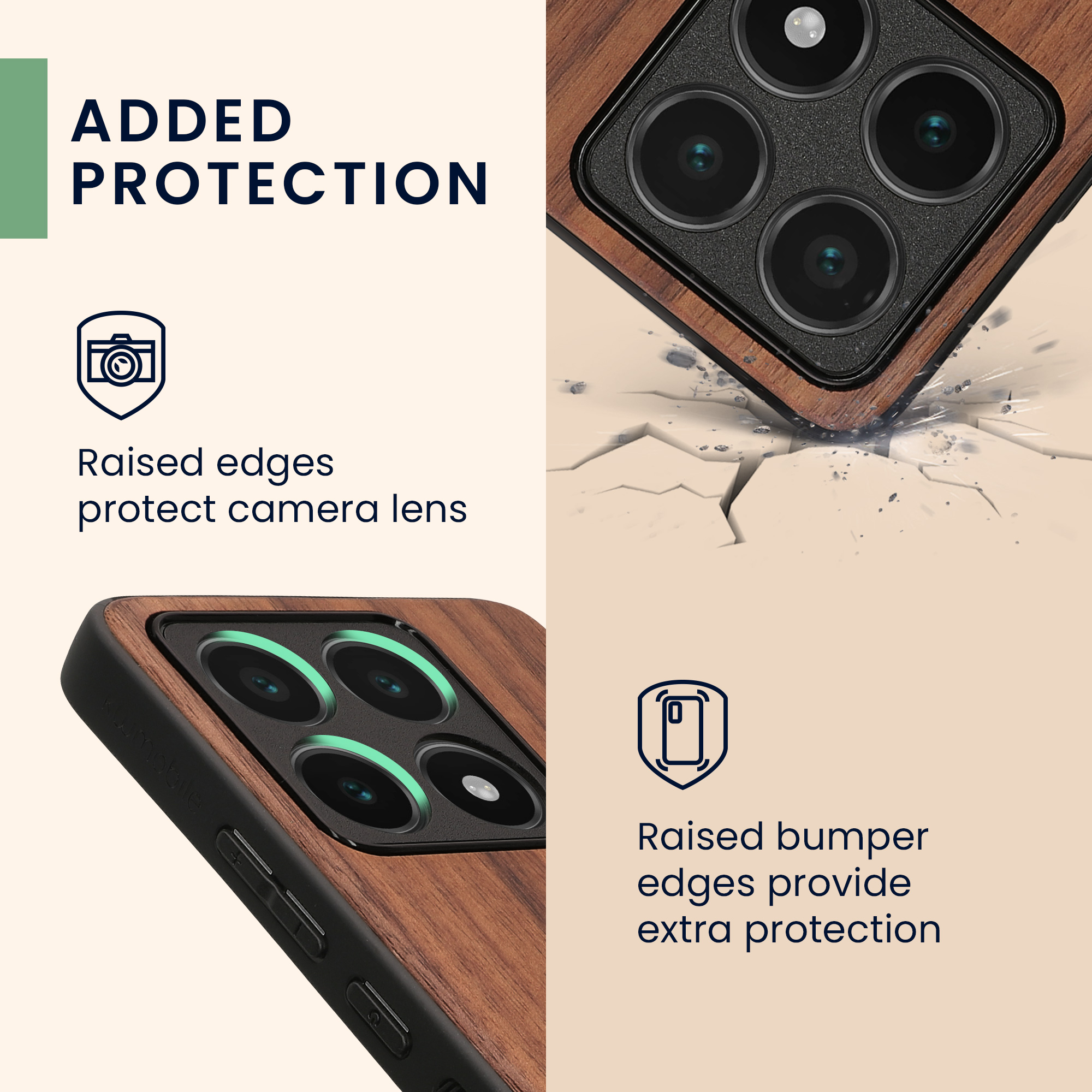 Kryt na mobil Xiaomi 14T kwmobile Wood Case tmavě hnědá