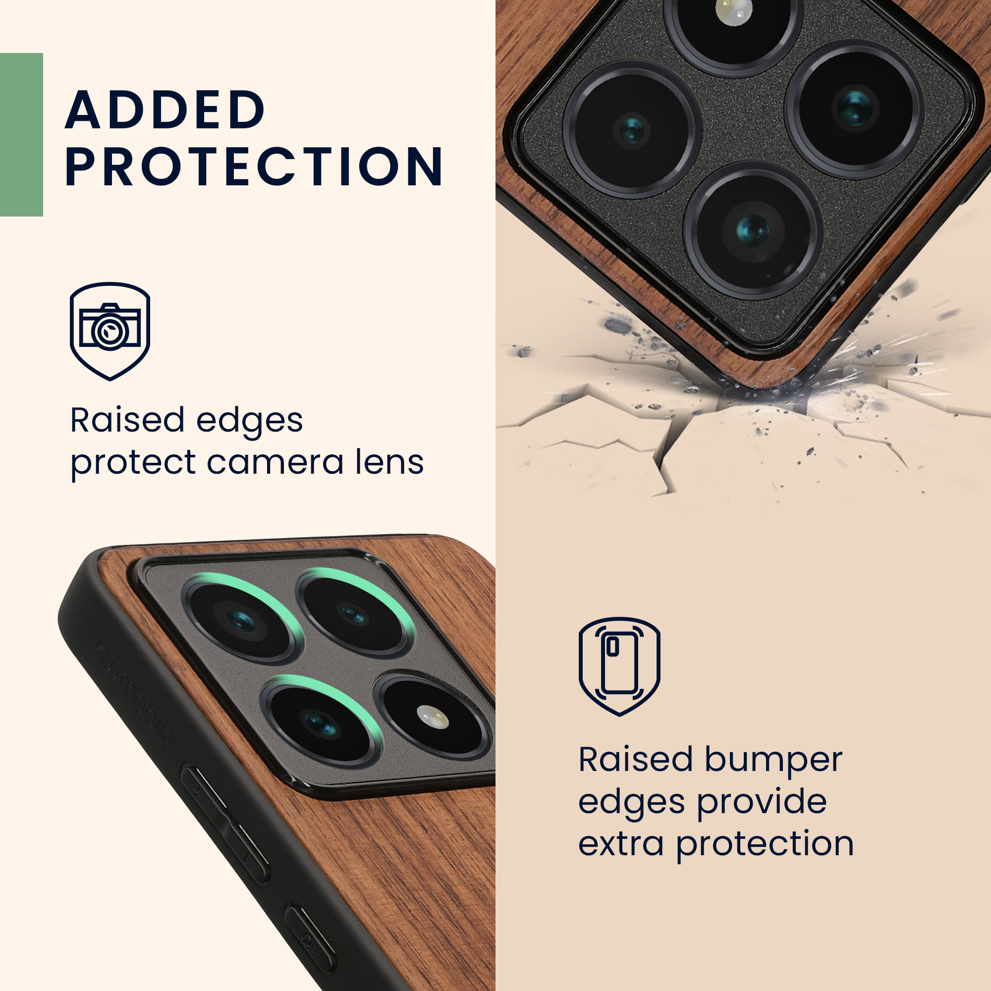 Kryt na mobil Xiaomi 14T Pro kwmobile Wood Case tmavě hnědá