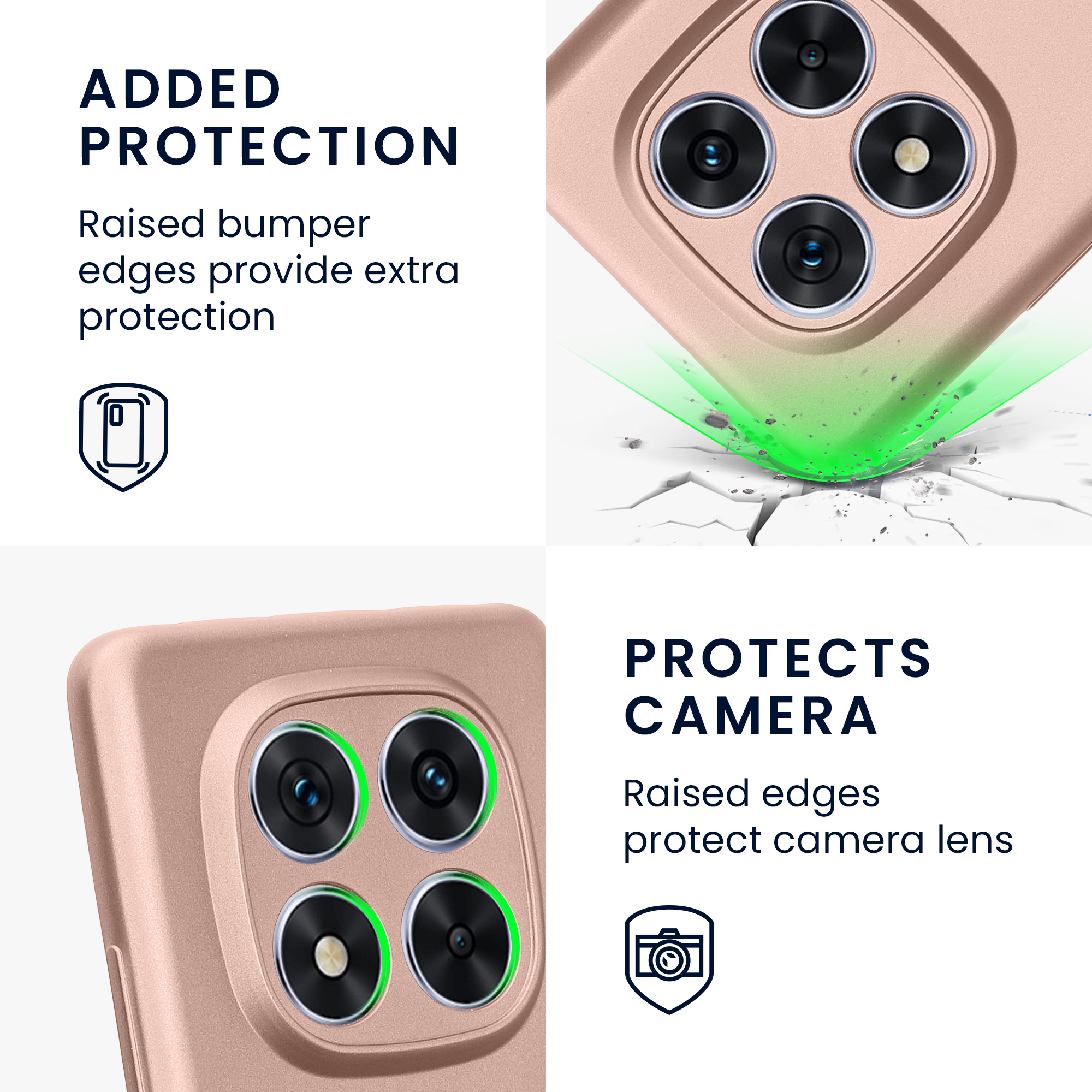 Pouzdro pro Xiaomi Redmi Note 14 Pro 5G / Poco X7 kwmobile metalické TPU - metalická růžové zlato