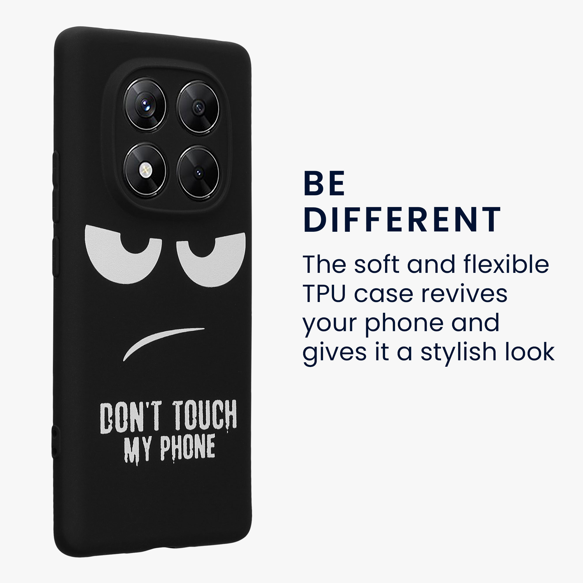 Kryt Xiaomi Redmi Note 14 Pro 5G Don't Touch TPU bílá/černá kwmobile