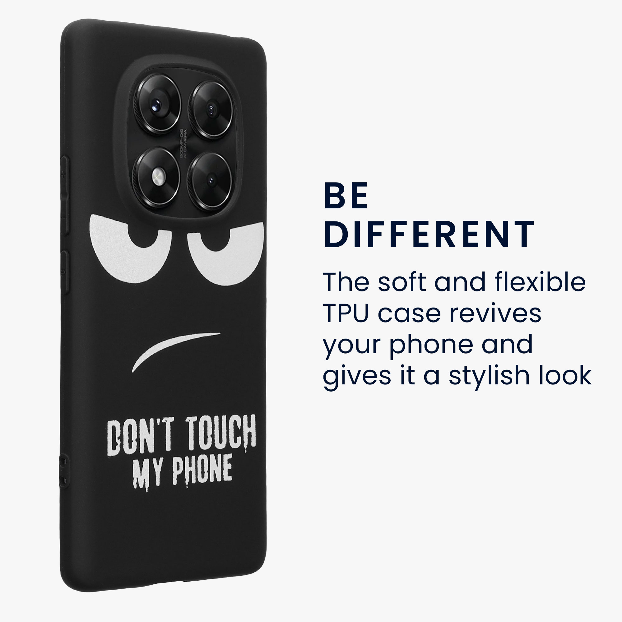 Kryt Xiaomi Redmi Note 14 Pro 4G Don't Touch TPU bílá/černá kwmobile