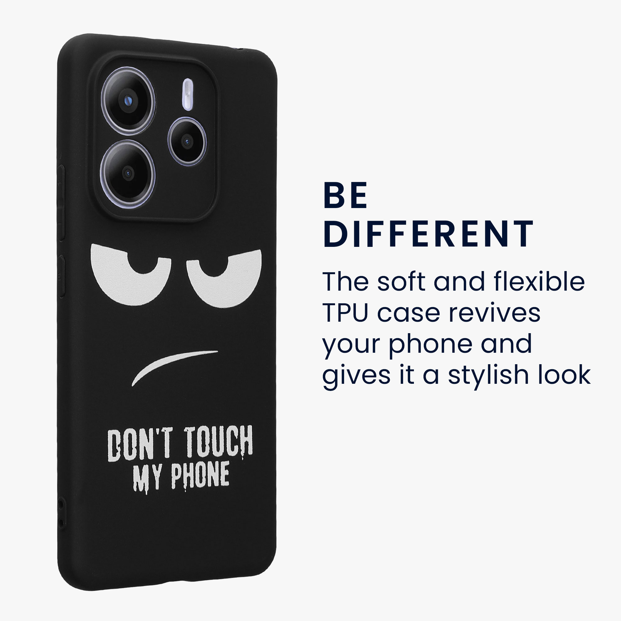 Kryt Xiaomi Redmi Note 14 5G (Not for 4G) Don't Touch TPU bílá/černá kwmobile