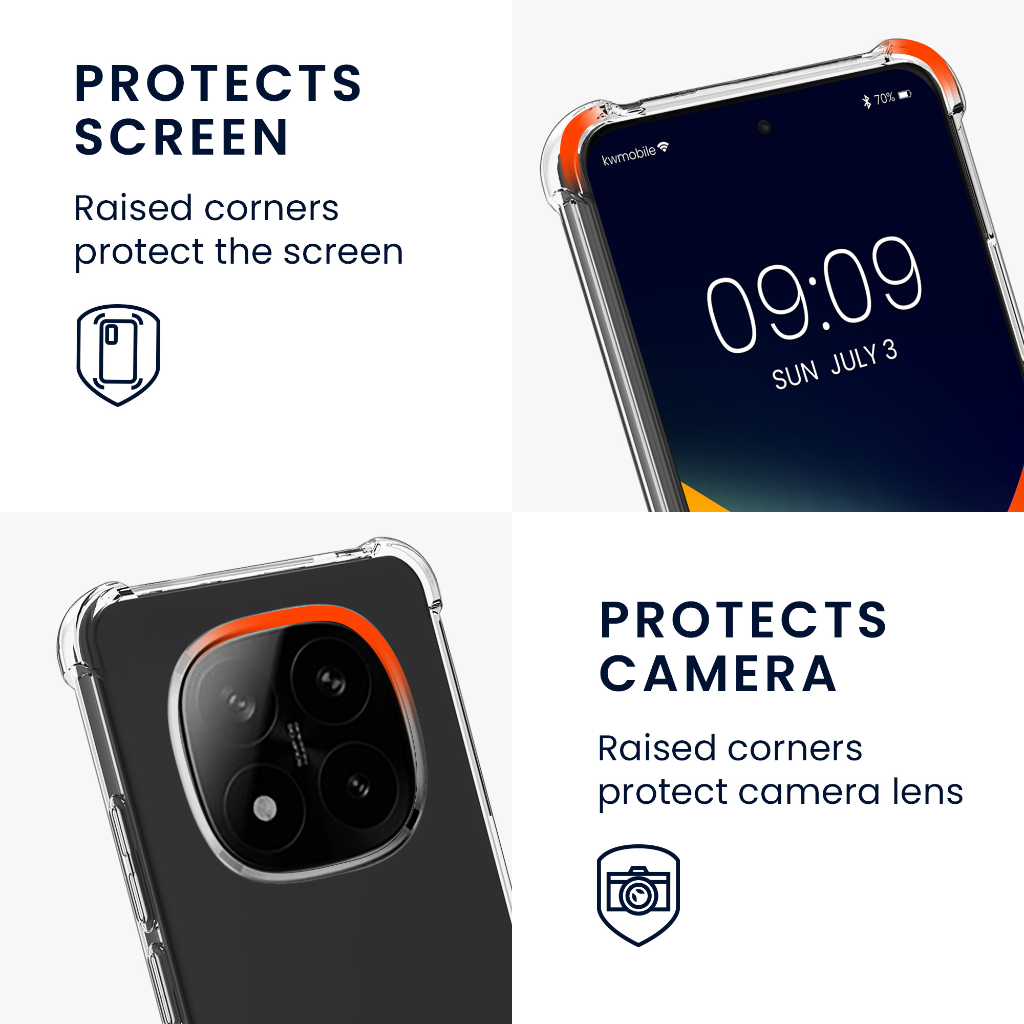 Kryt Xiaomi Redmi Note 14 Pro 5G crossbody popruh průhledná kwmobile