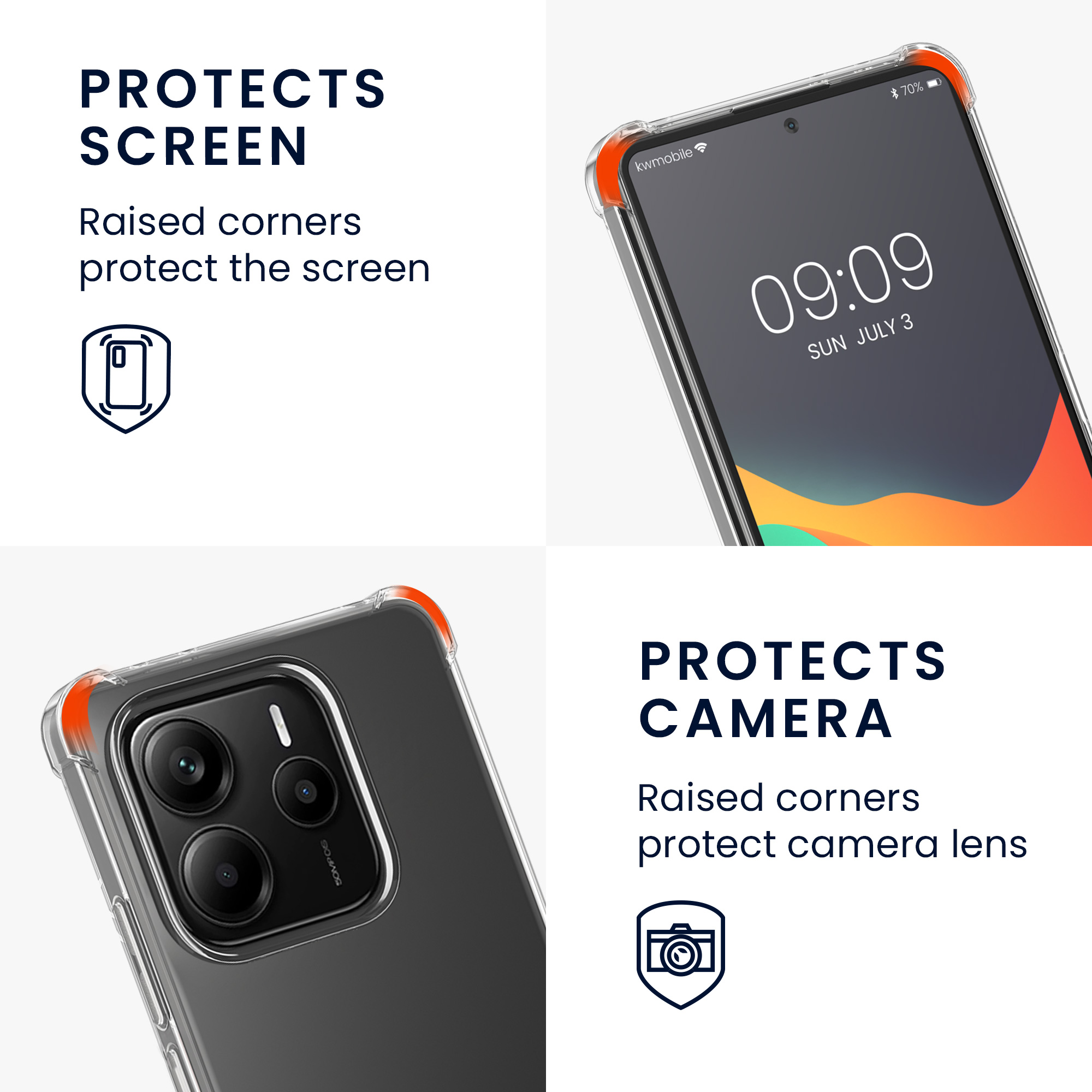 Kryt Xiaomi Redmi Note 14 5G (Not for 4G) crossbody popruh průhledná kwmobile