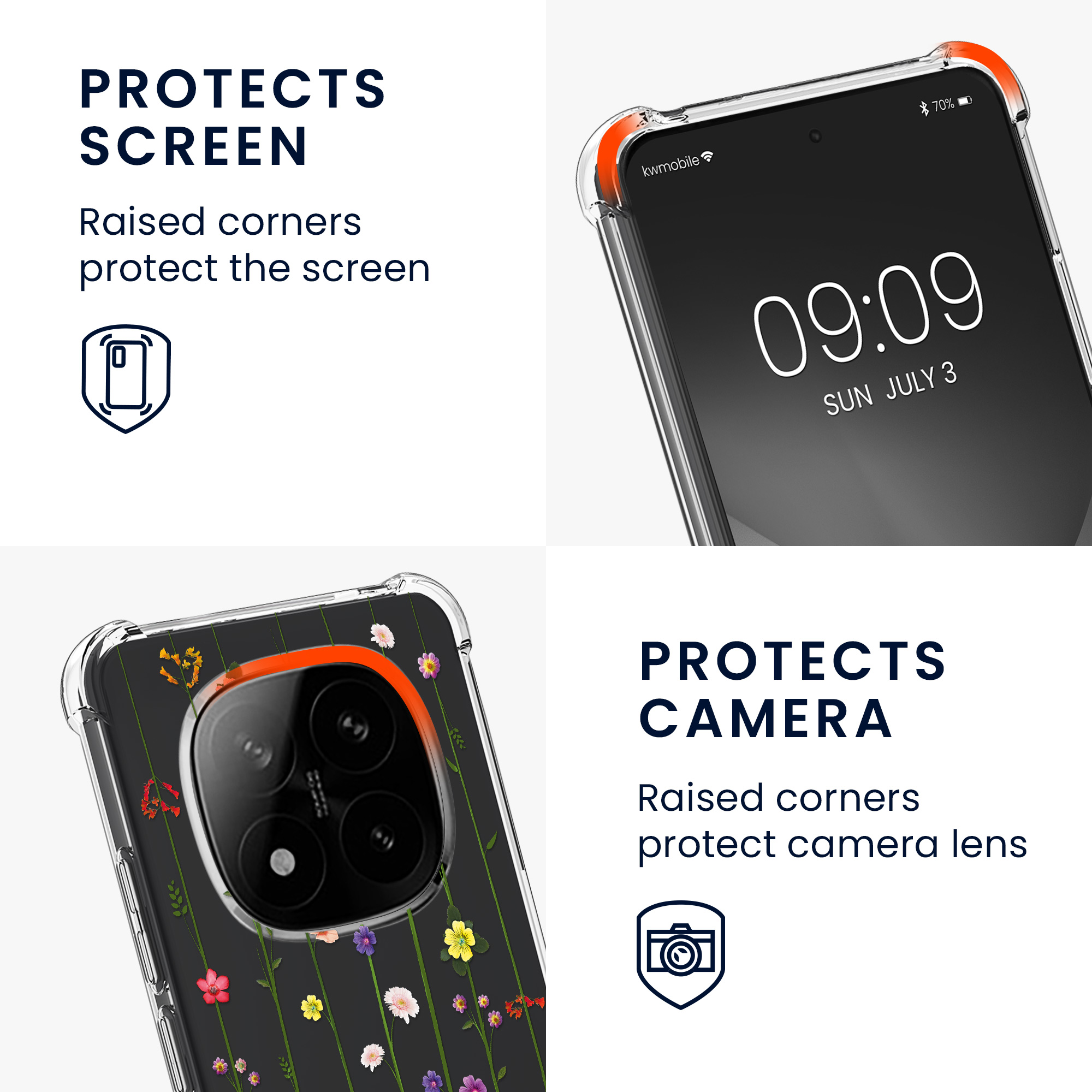 Kryt Xiaomi Redmi Note 14 Pro+ 5G crossbody popruh divoké kvítí - vícebarevná kwmobile