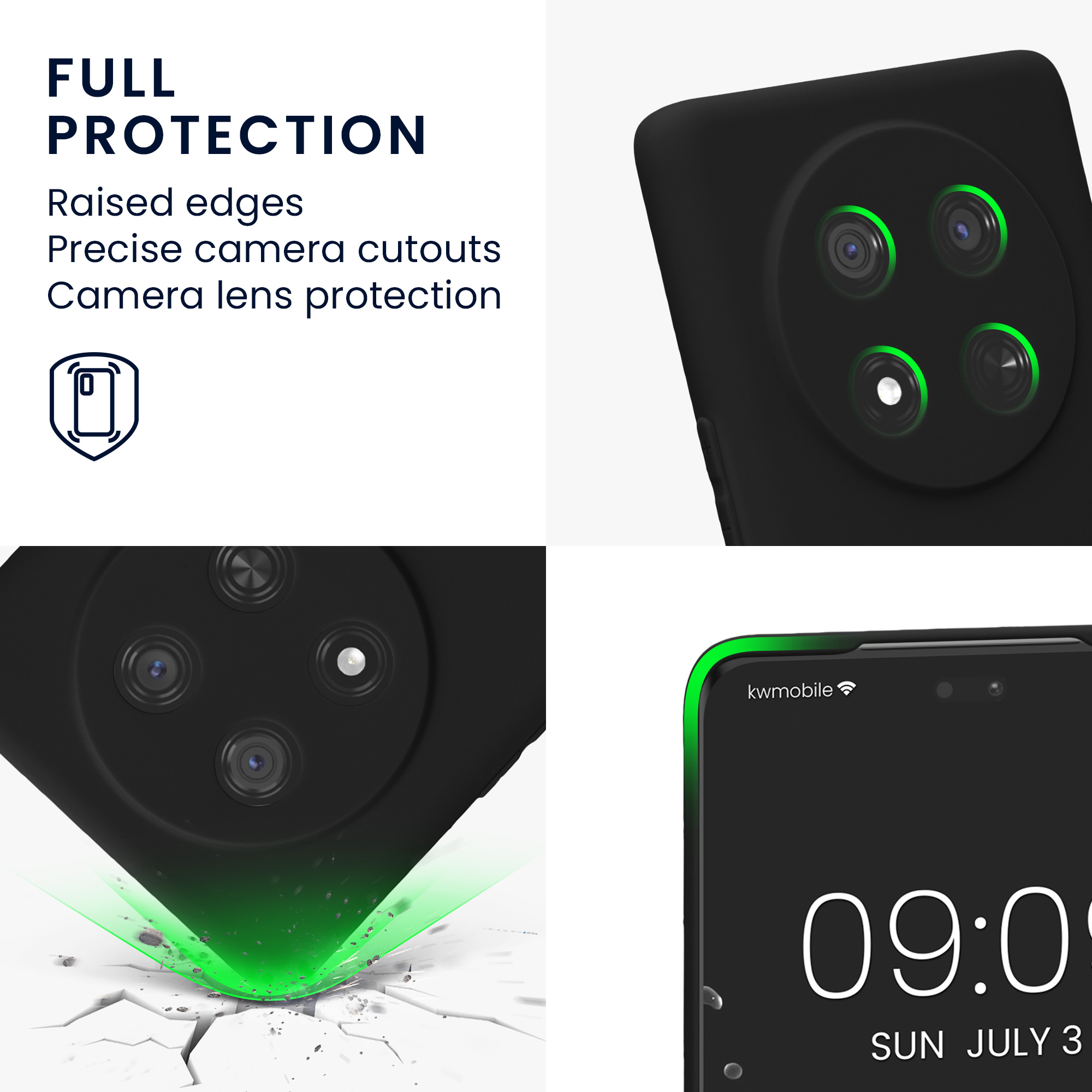 Tenký matný TPU kryt pro HONOR Magic7 Lite kwmobile ‑ matná černá