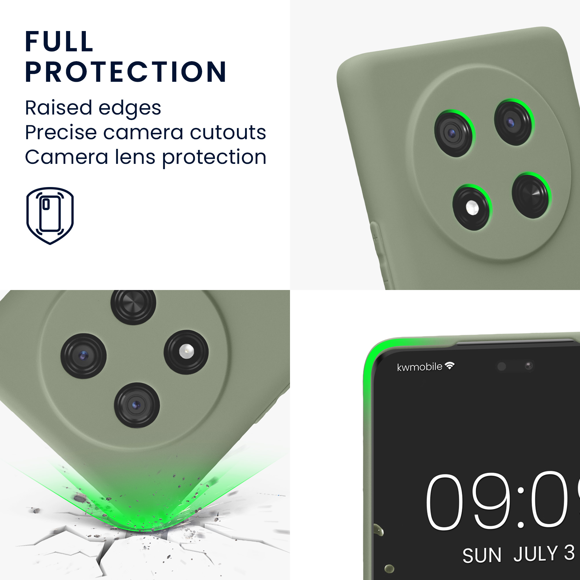 Pouzdro pro HONOR Magic7 Lite kwmobile tenké TPU - šedozelená