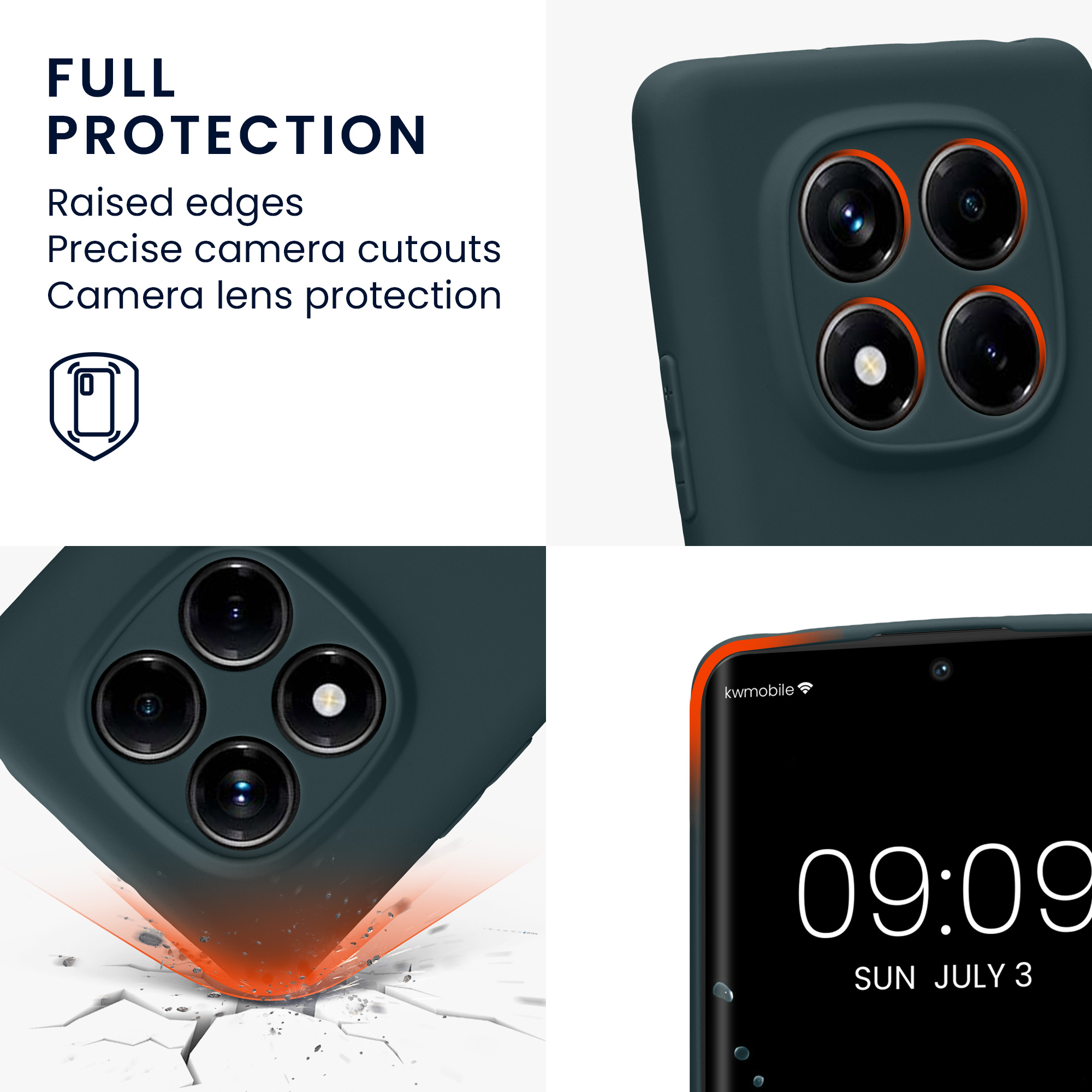 Kryt Xiaomi Redmi Note 14 Pro 4G silikonový TPU tmavá břidlice kwmobile