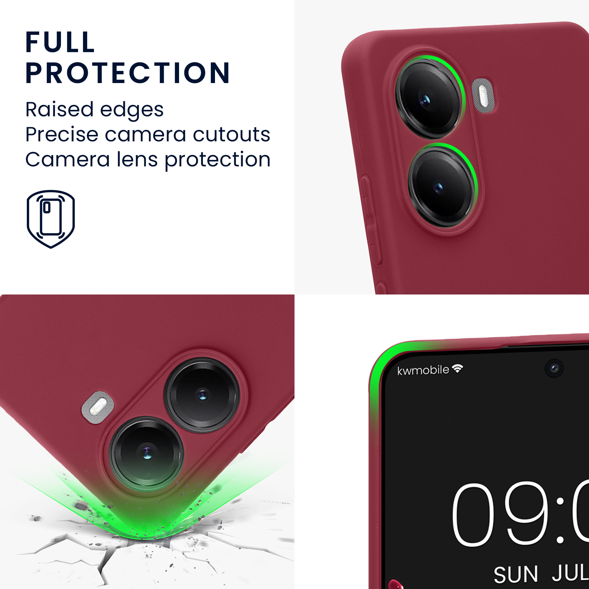 Kryt Xiaomi Poco X7 Pro 5G silikonový TPU Bordeaux Violet kwmobile