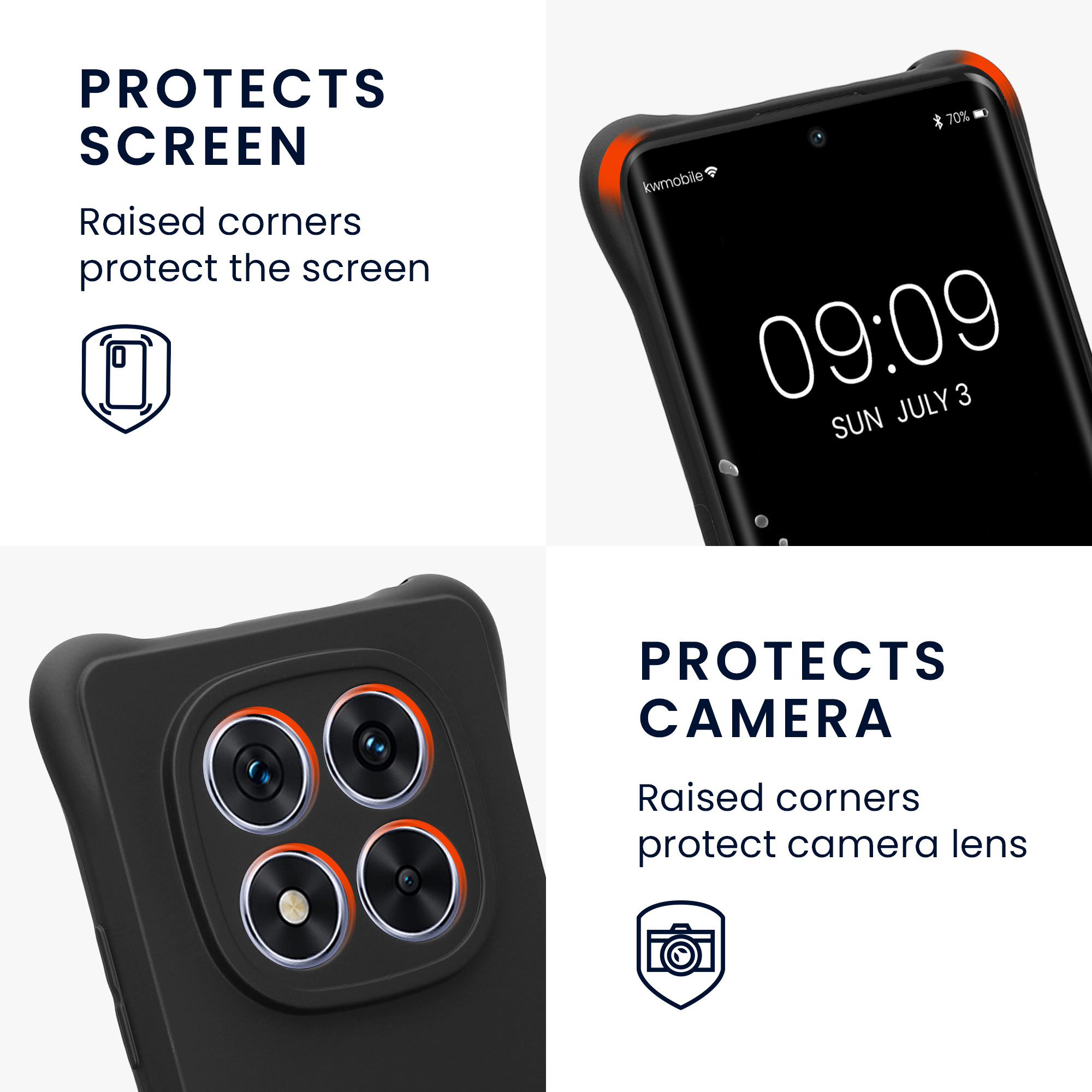 Kryt Xiaomi Redmi Note 14 Pro 5G crossbody popruh TPU černá matná kwmobile
