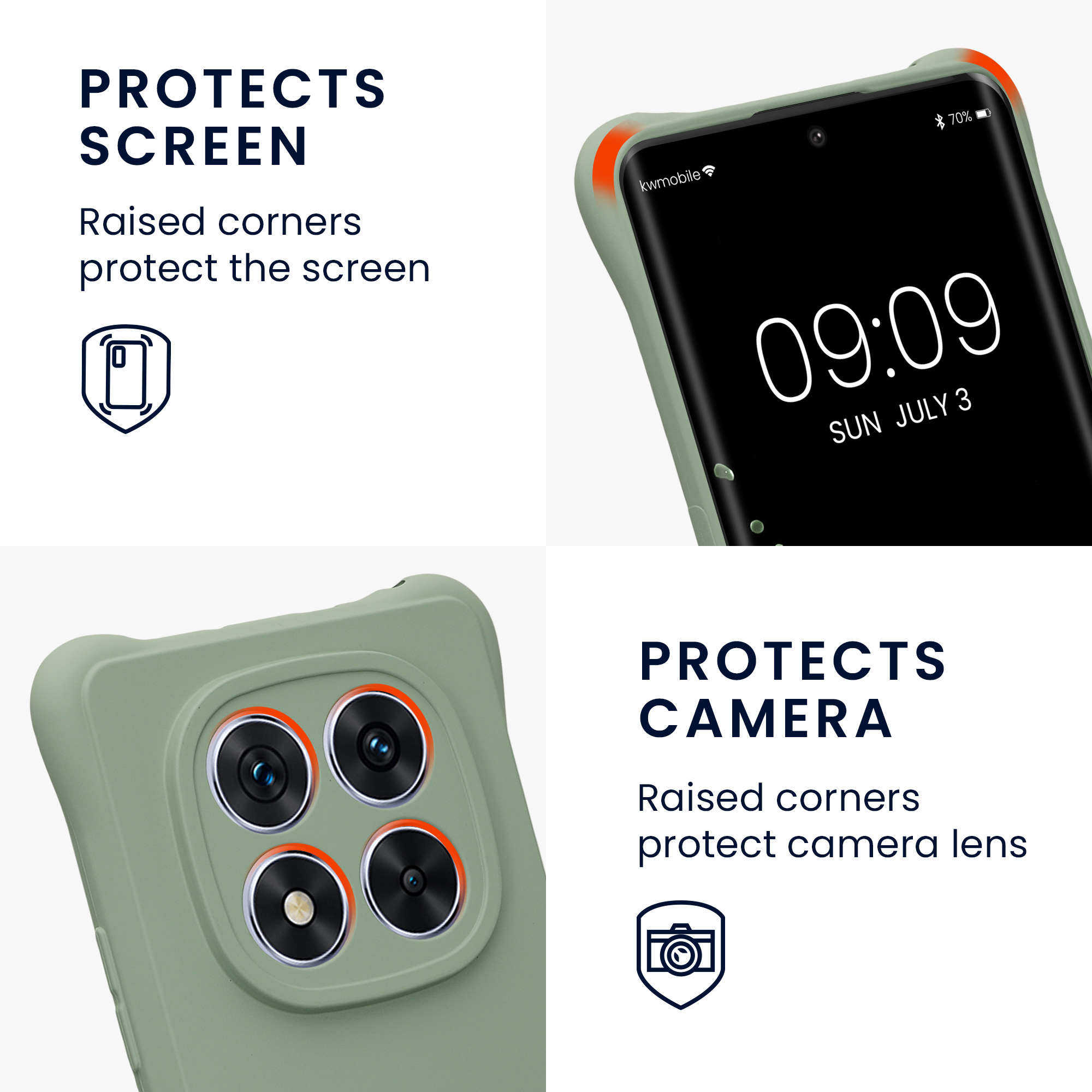 Kryt Xiaomi Redmi Note 14 Pro+ 5G crossbody popruh TPU šedozelená kwmobile