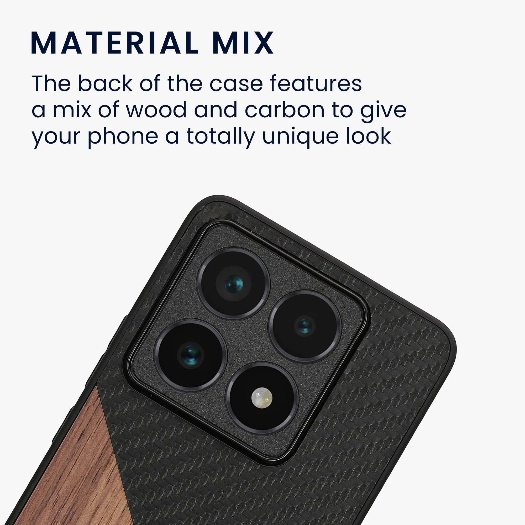 Pouzdro pro Xiaomi 14T Pro kwmobile dřevěné - tmavě hnědá / černá