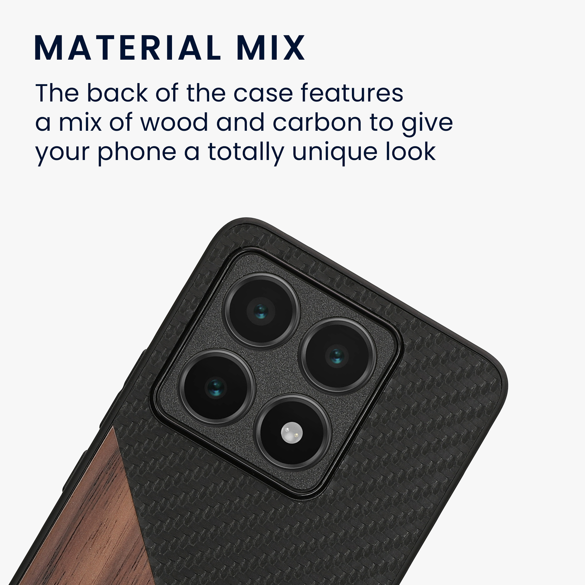 Kryt na mobil Xiaomi 14T kwmobile Wood / Carbon tmavě hnědá