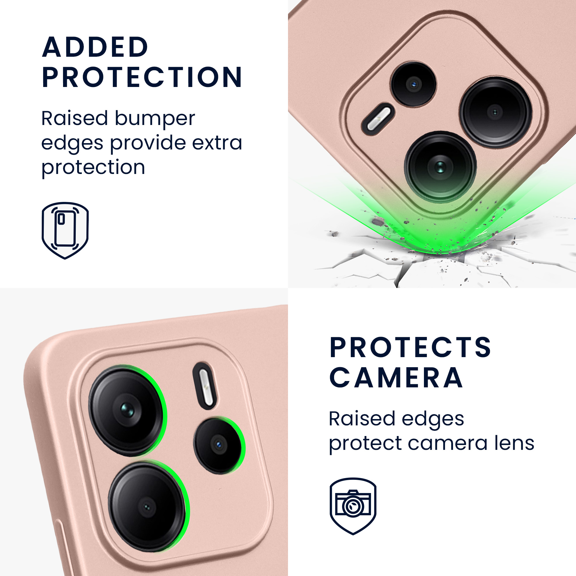 Kryt Xiaomi Redmi Note 14 4G (není pro 5G) metalický TPU metalická růžovo-zlatá kwmobile