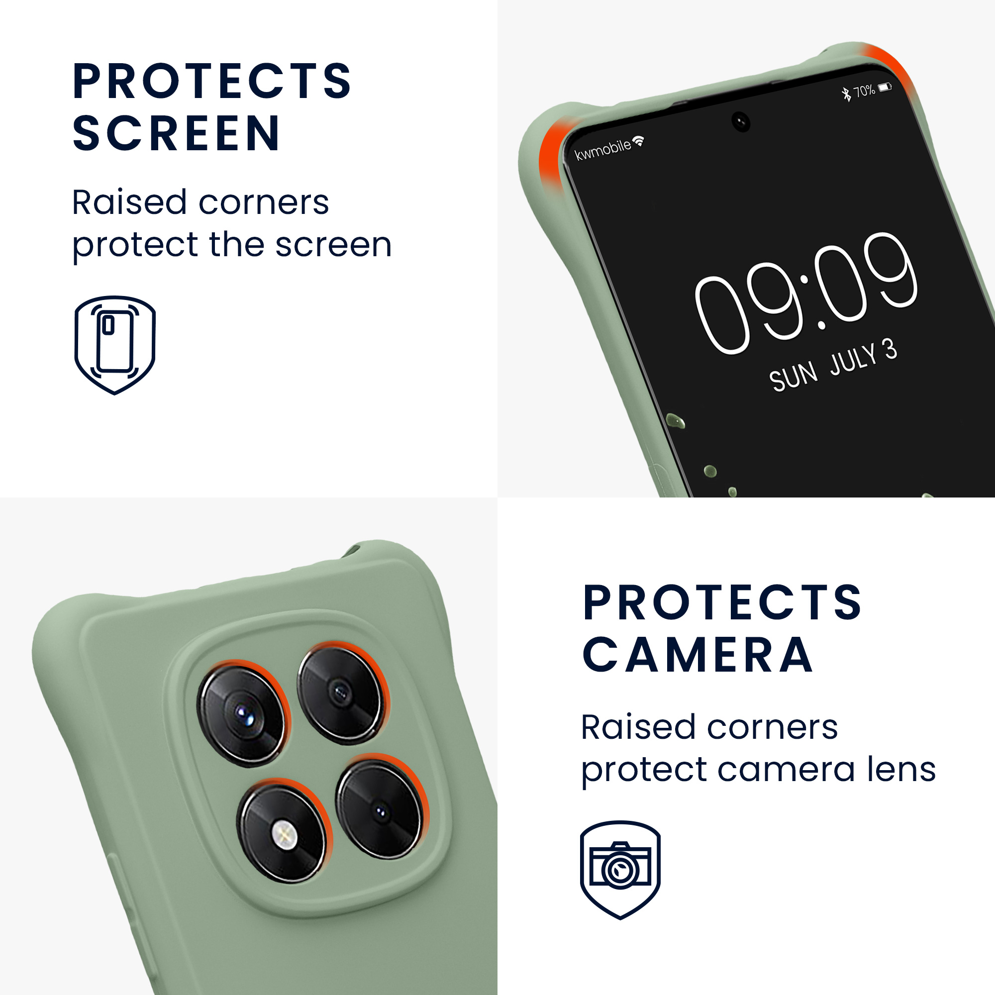 Kryt Xiaomi Redmi Note 14 Pro 4G crossbody popruh TPU šedozelená kwmobile