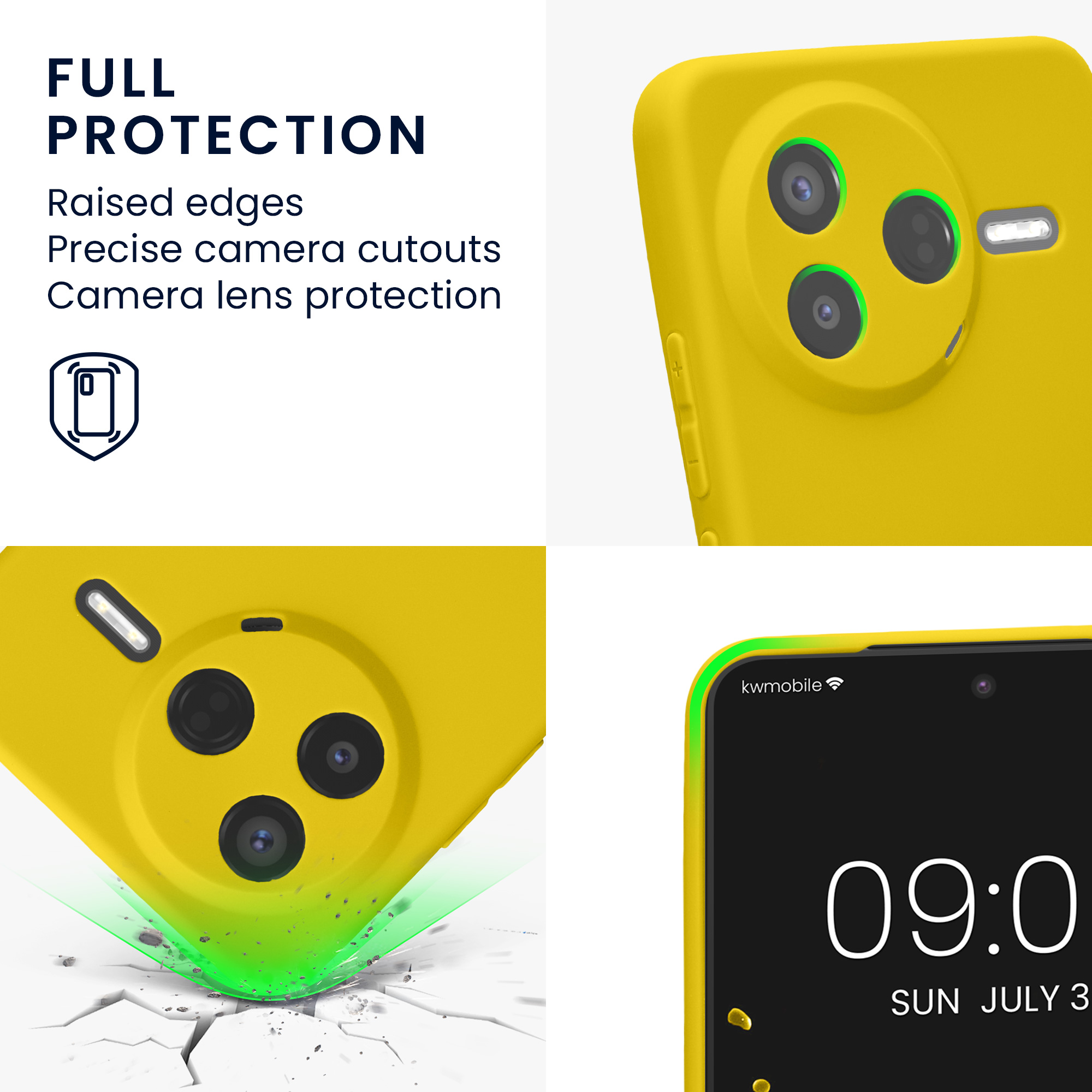 Kryt Xiaomi Poco F7 Pro silikonový TPU zářivě žlutá kwmobile
