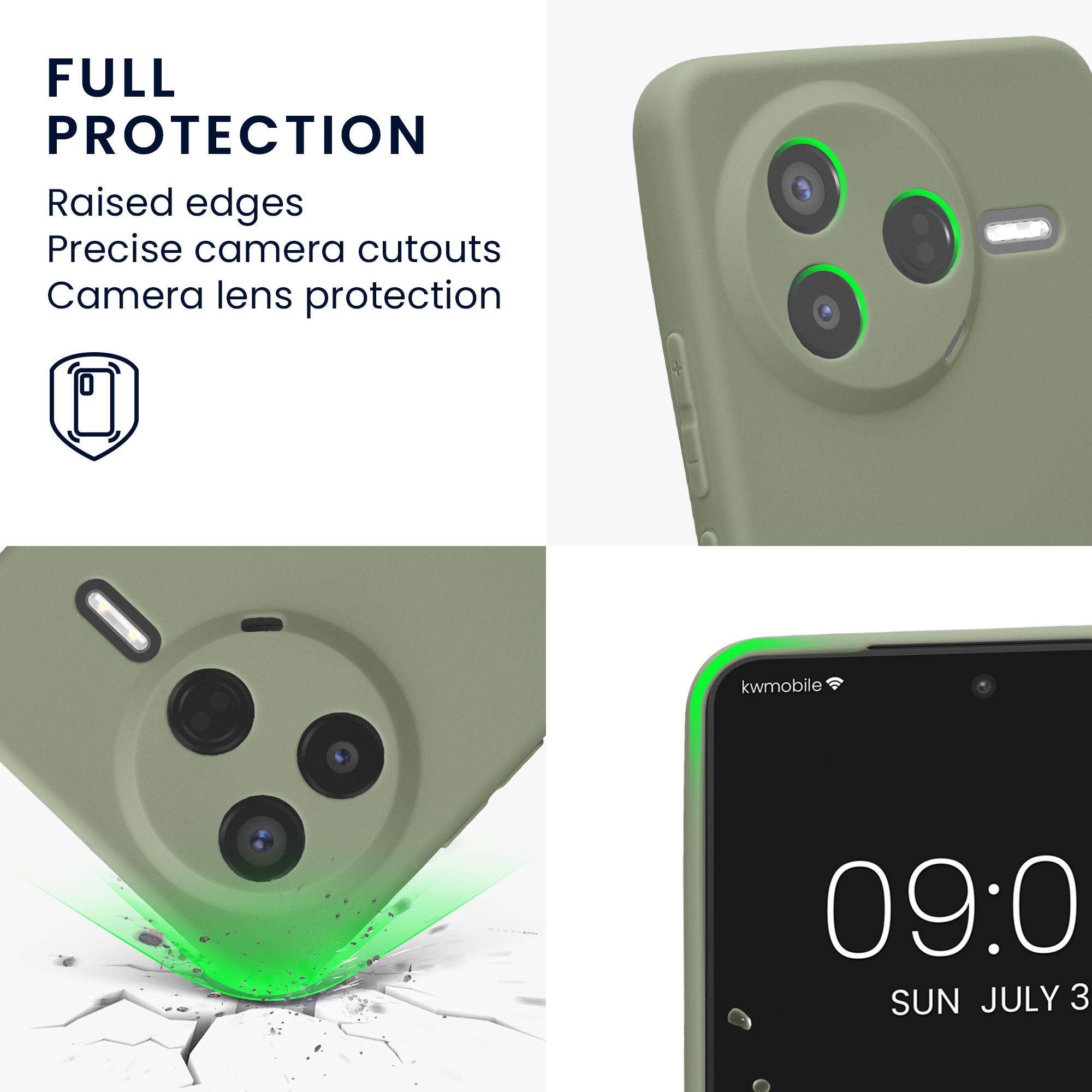 Kryt Xiaomi Poco F7 Pro silikonový TPU šedozelená kwmobile